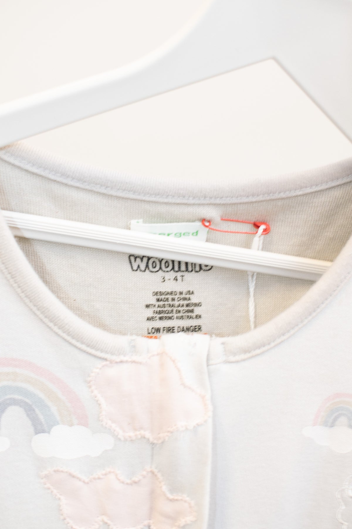 Woolino 4 Season® Ultimate Baby Sleep Bag, Merino Wool & Organic Cotton, Rainbow / 3-4 Years   (creative mending)