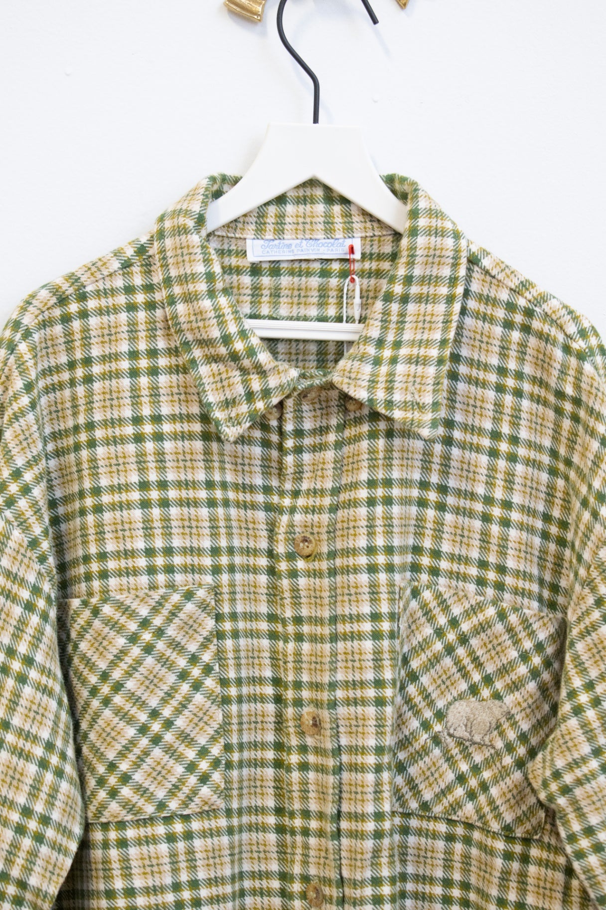 vintage (!) Tartine Et Chocolat Greens Plaid Schacket / 10-12