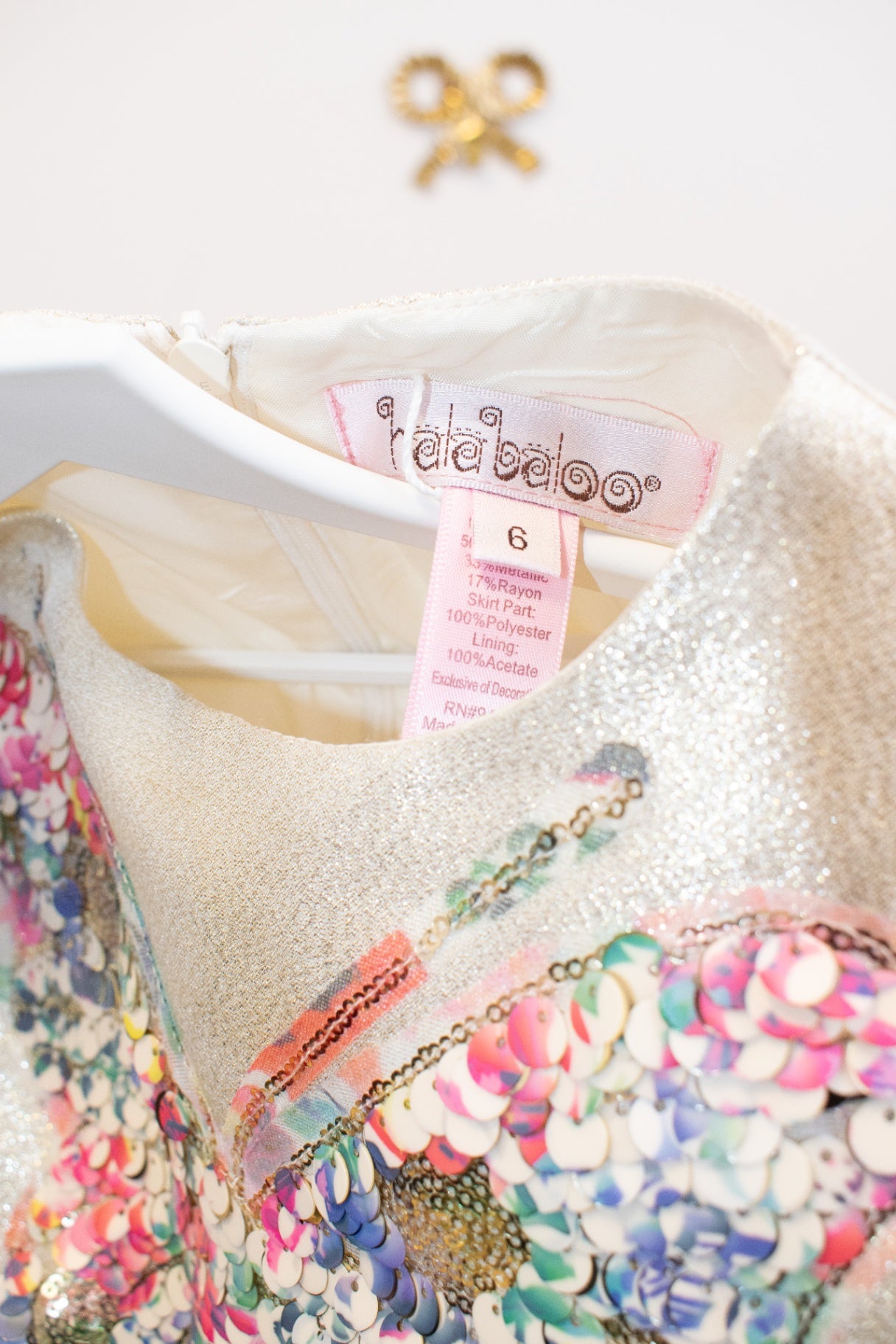 Halabaloo Gold Flake Butterfly Sparkle Dress / 6