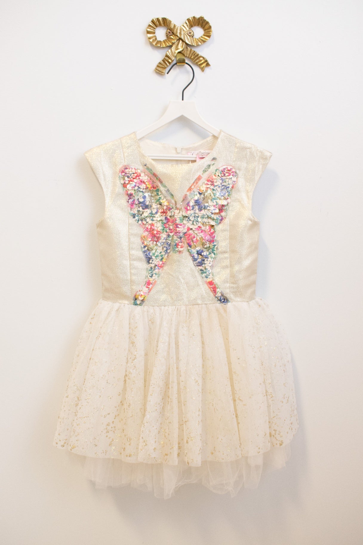 Halabaloo Gold Flake Butterfly Sparkle Dress / 6
