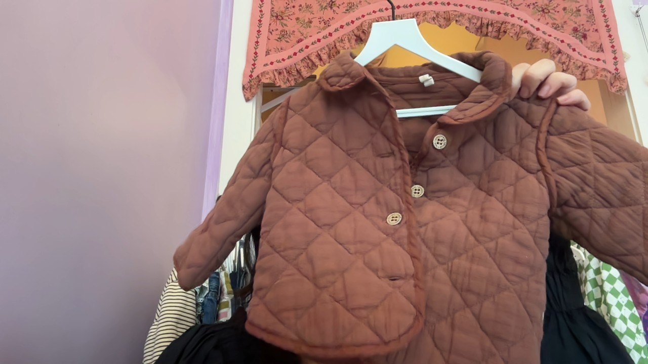Quincy Mae Brown Quilted Coat / 18-24 months