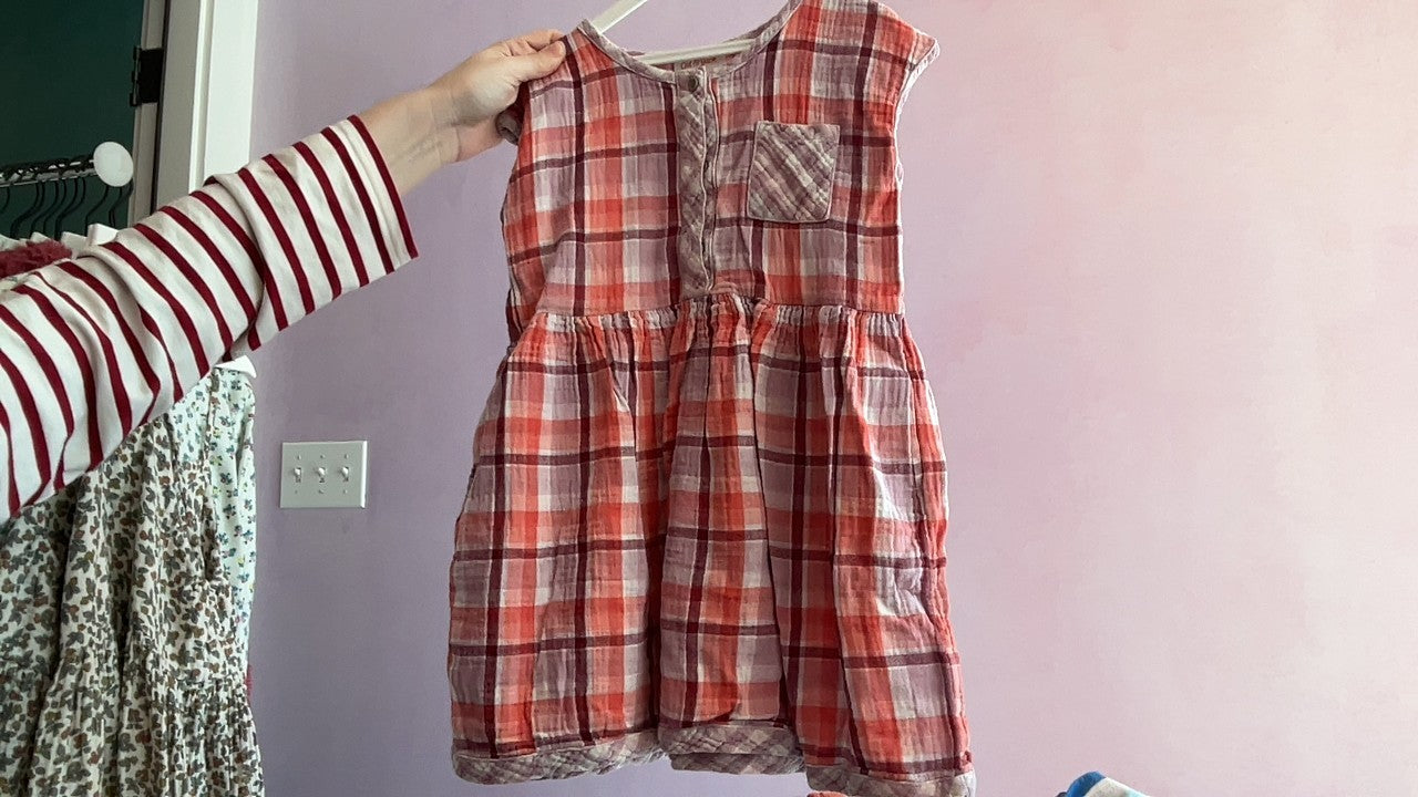 cat & jack Red and pink plaid Dress / 5