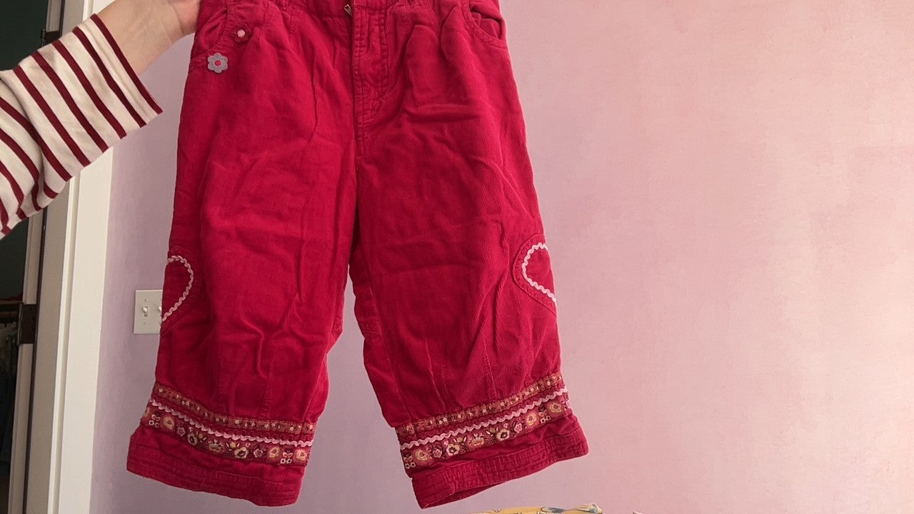 Oilily Heart Cord Pants / 5-6