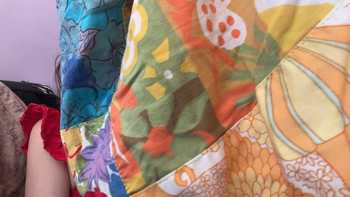 vintage 60s cotton patchwork Apron