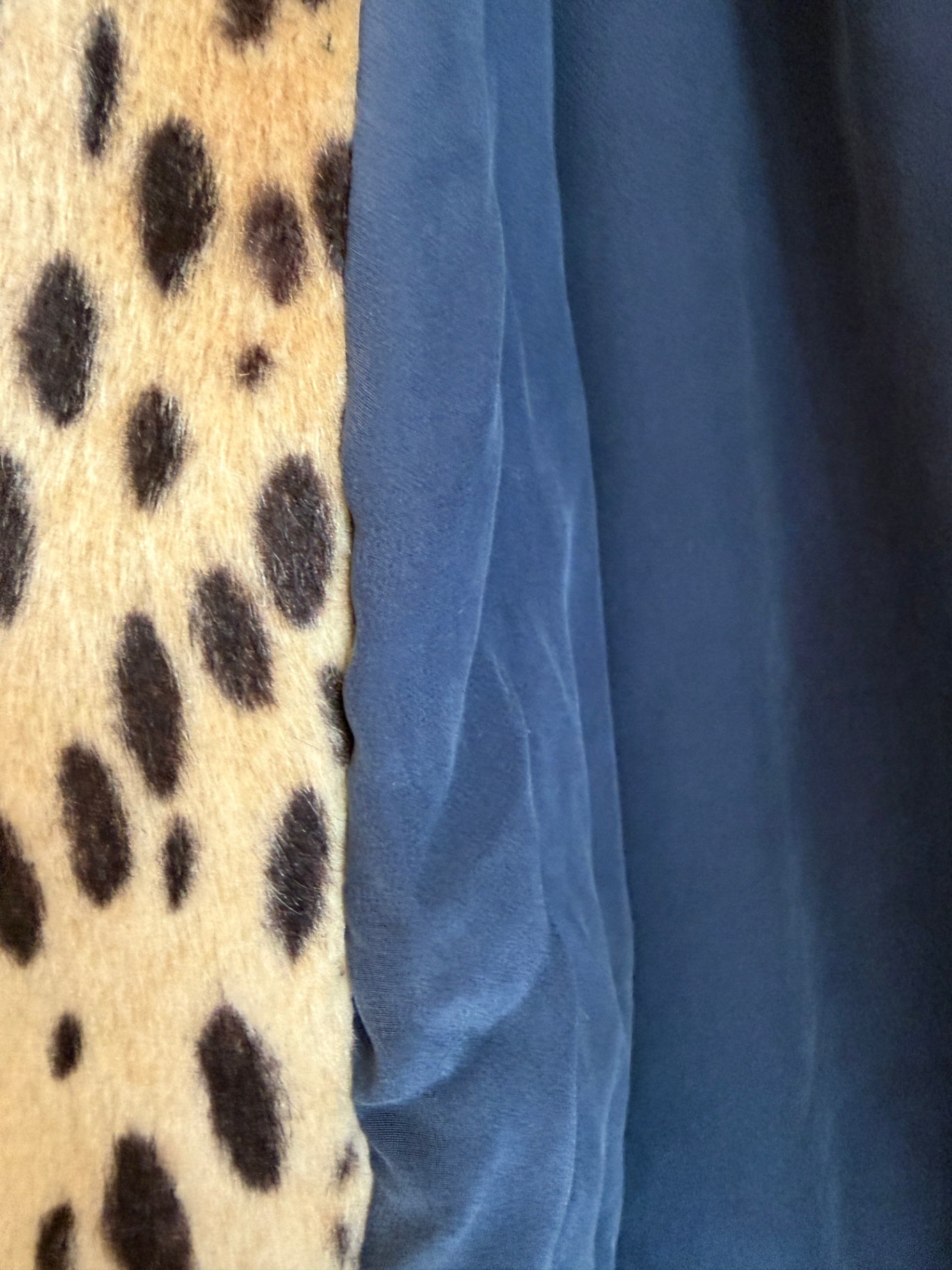 vintage Pony Hair Leopard Silk Lined Coat / Women's Small
