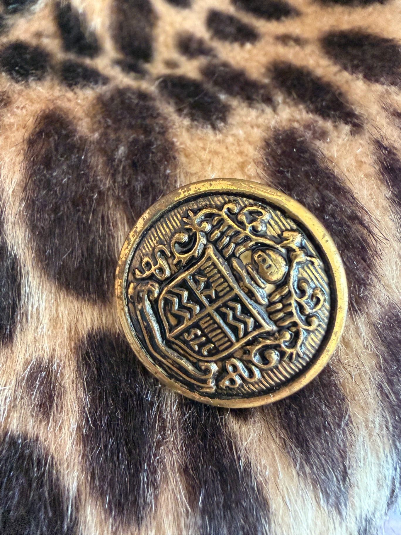 vintage Pony Hair Leopard Silk Lined Coat / Women's Small