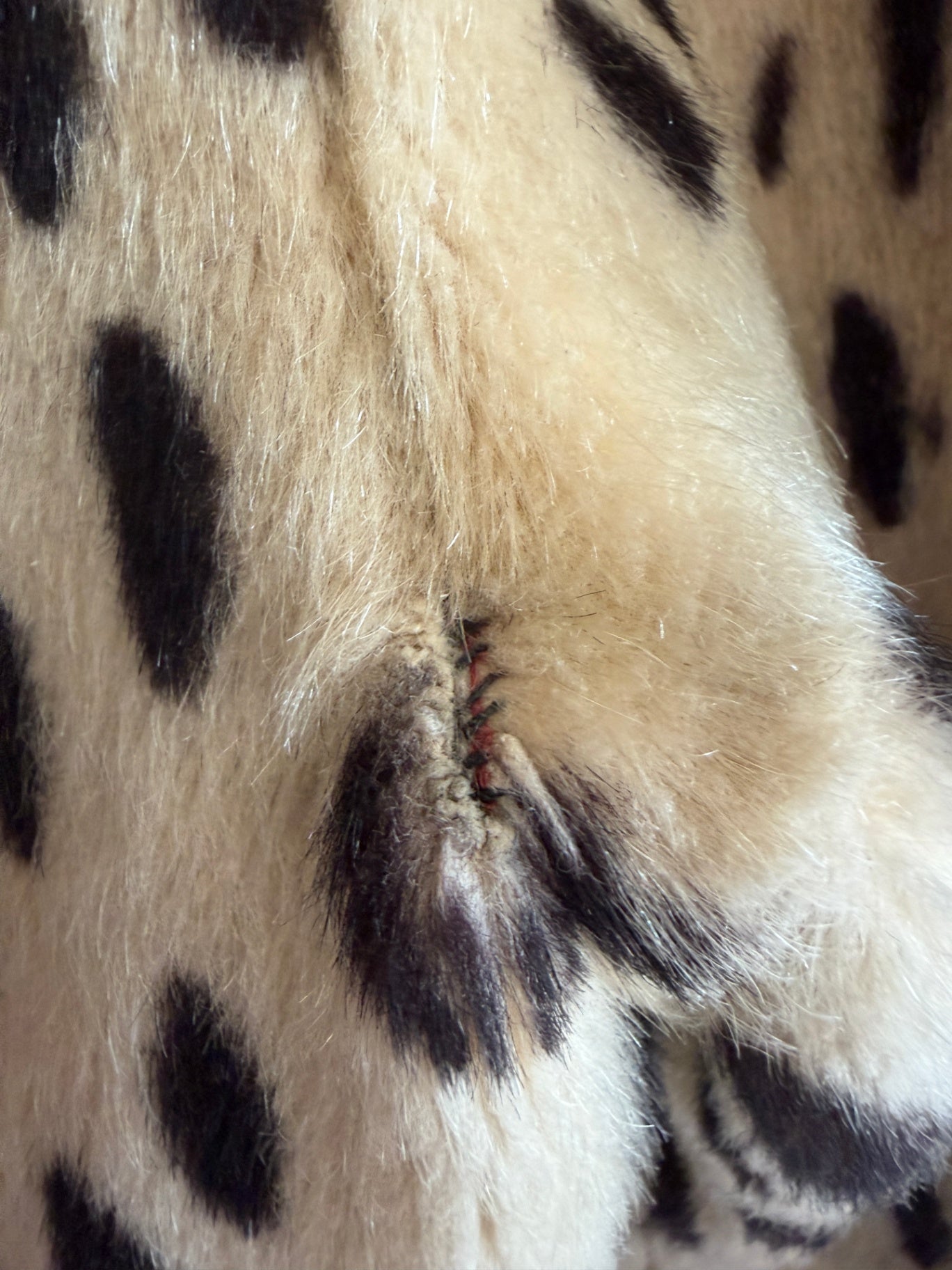 vintage Pony Hair Leopard Silk Lined Coat / Women's Small