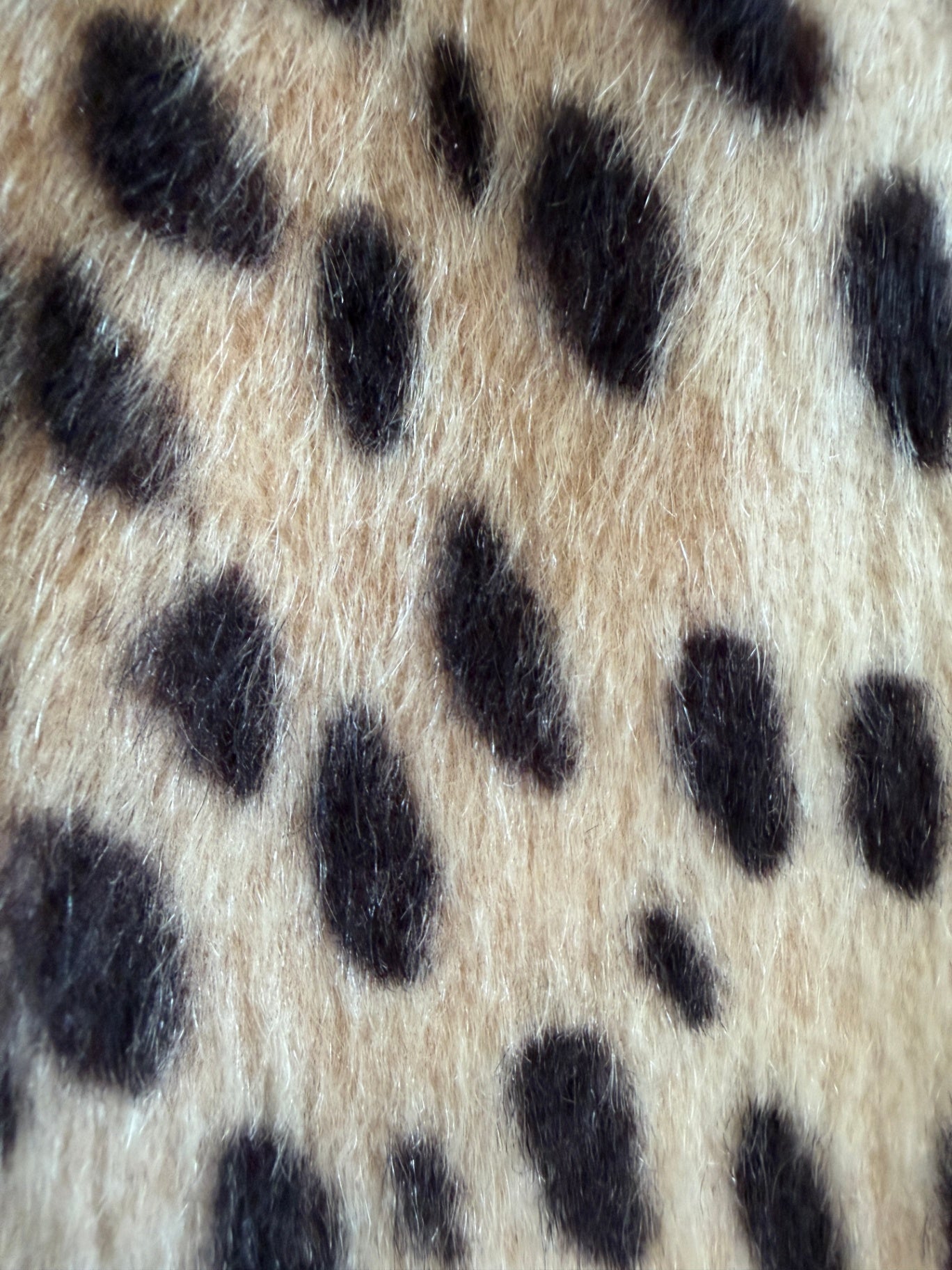 vintage Pony Hair Leopard Silk Lined Coat / Women's Small