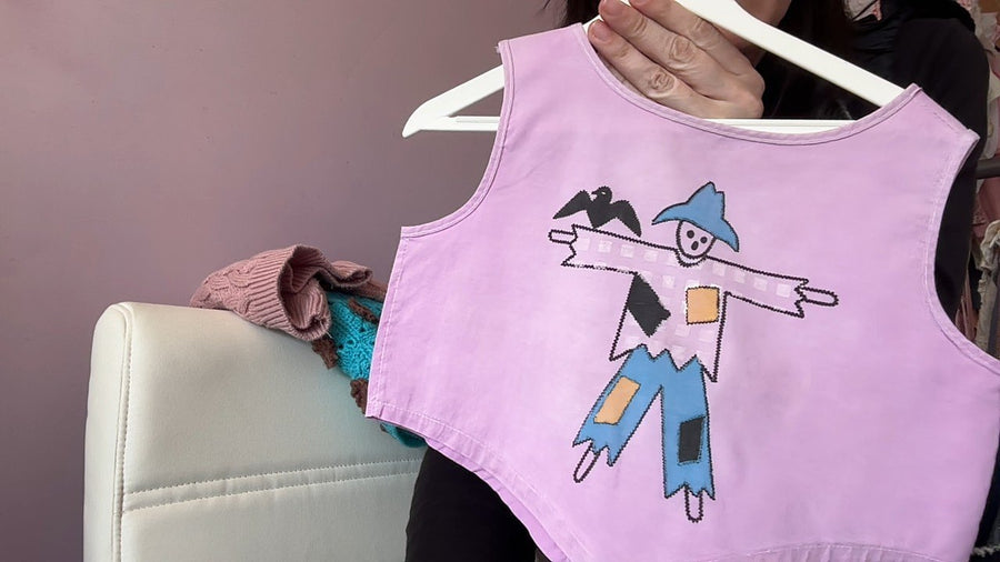vintage homemade scarecrow top / 4-5