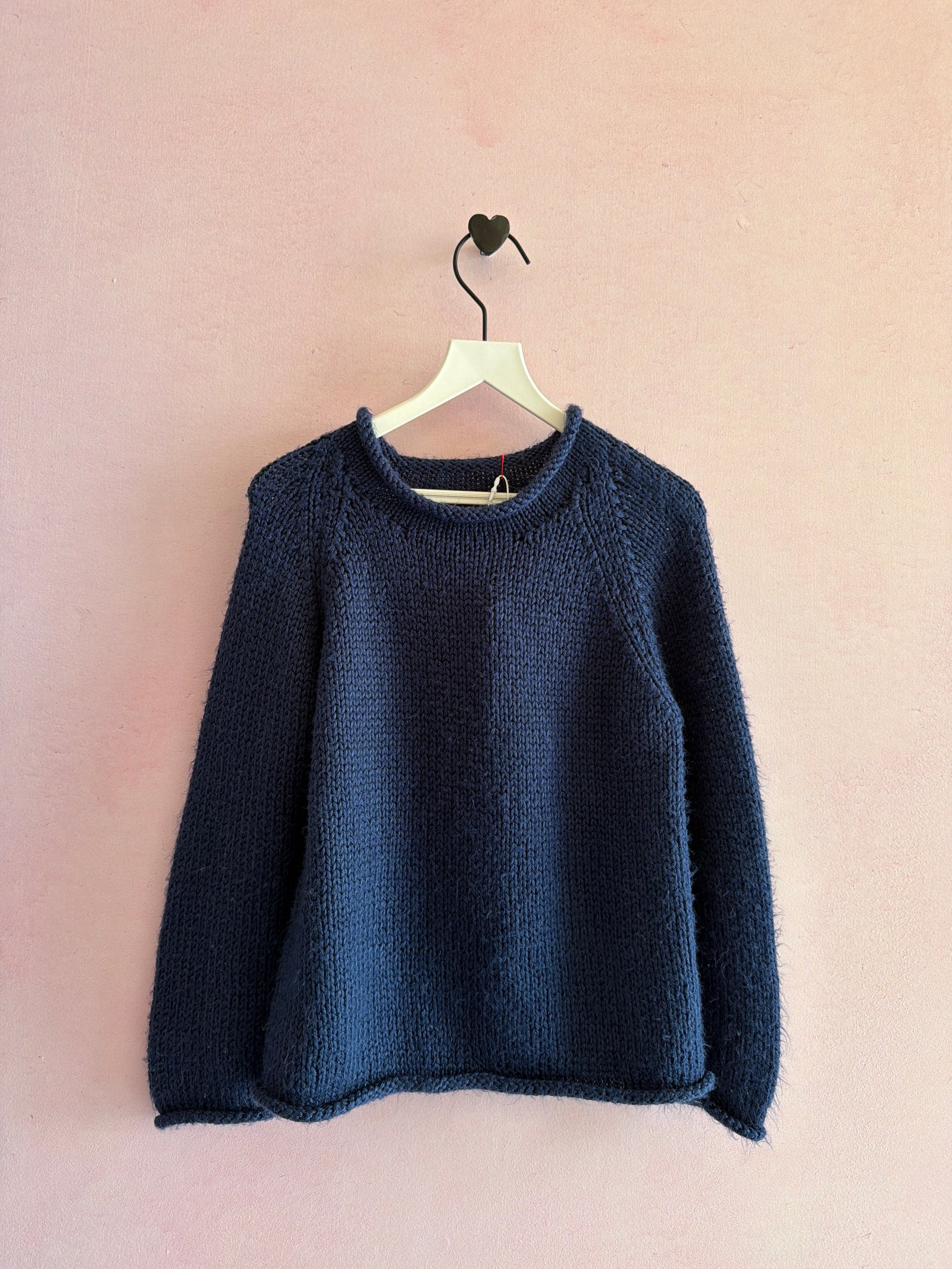 Navy roll Neck Knit super soft Sweater / 5 (angora?)