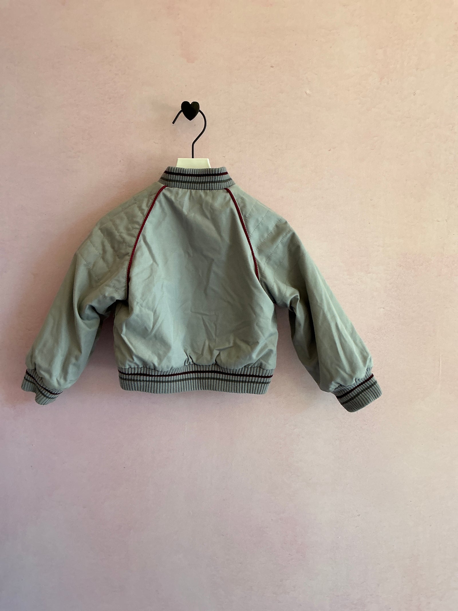 vintage Burgundy and light gray reversible Bomber Jacket / 2T