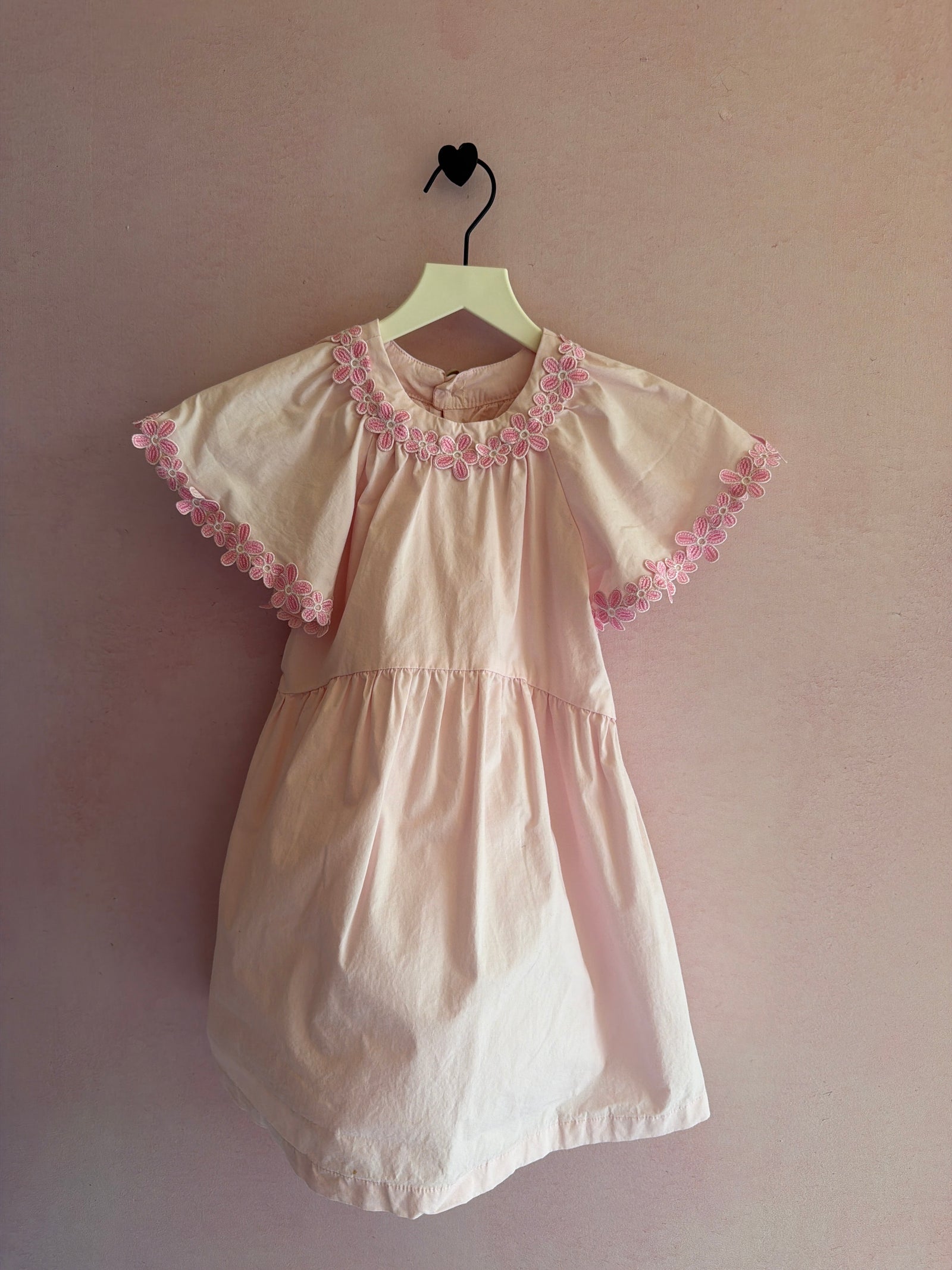 Zara Pink with Pink Floral Applique Dress / 5 years