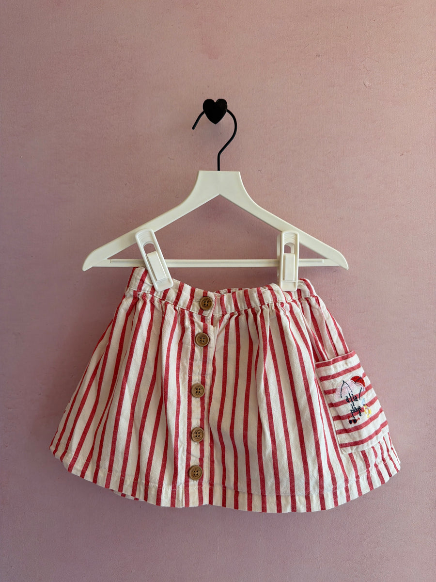 Sergent Major Red and White 'a la plage' Skirt / 3