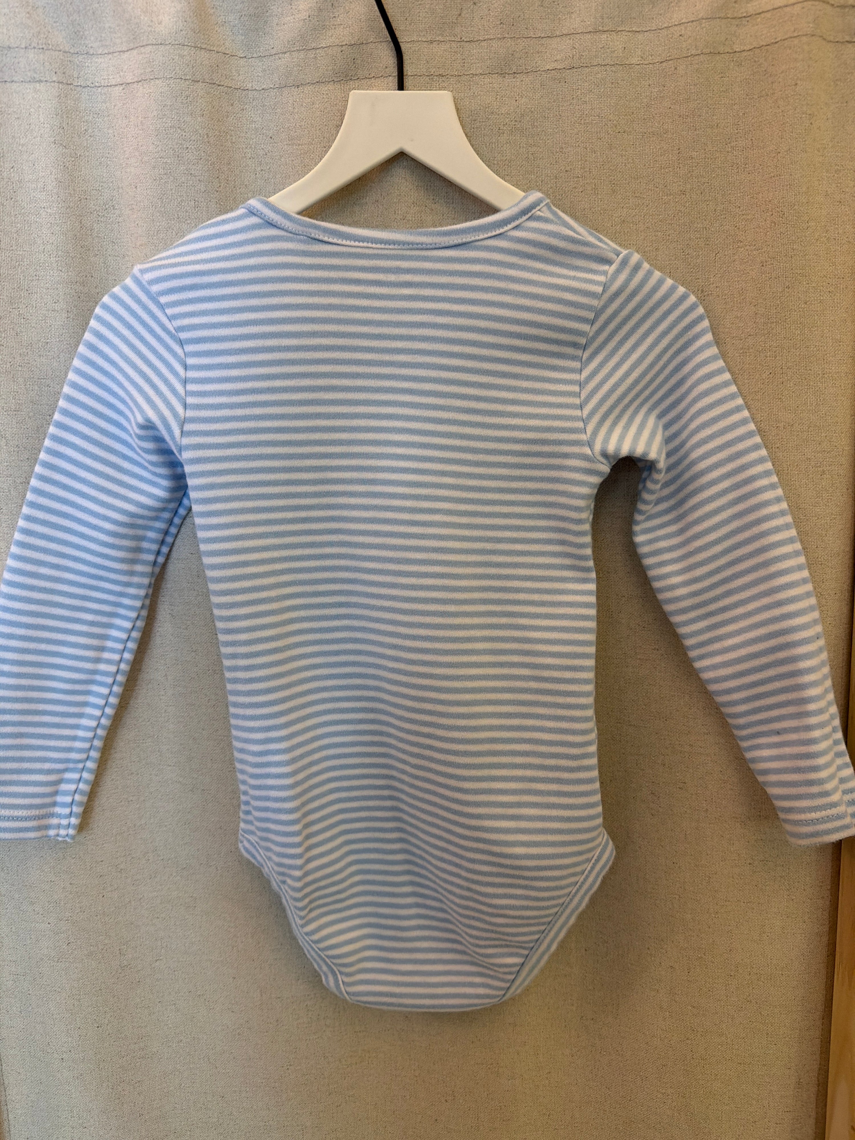 fagottino White and Blue Stripe Onesie / 18-24 months