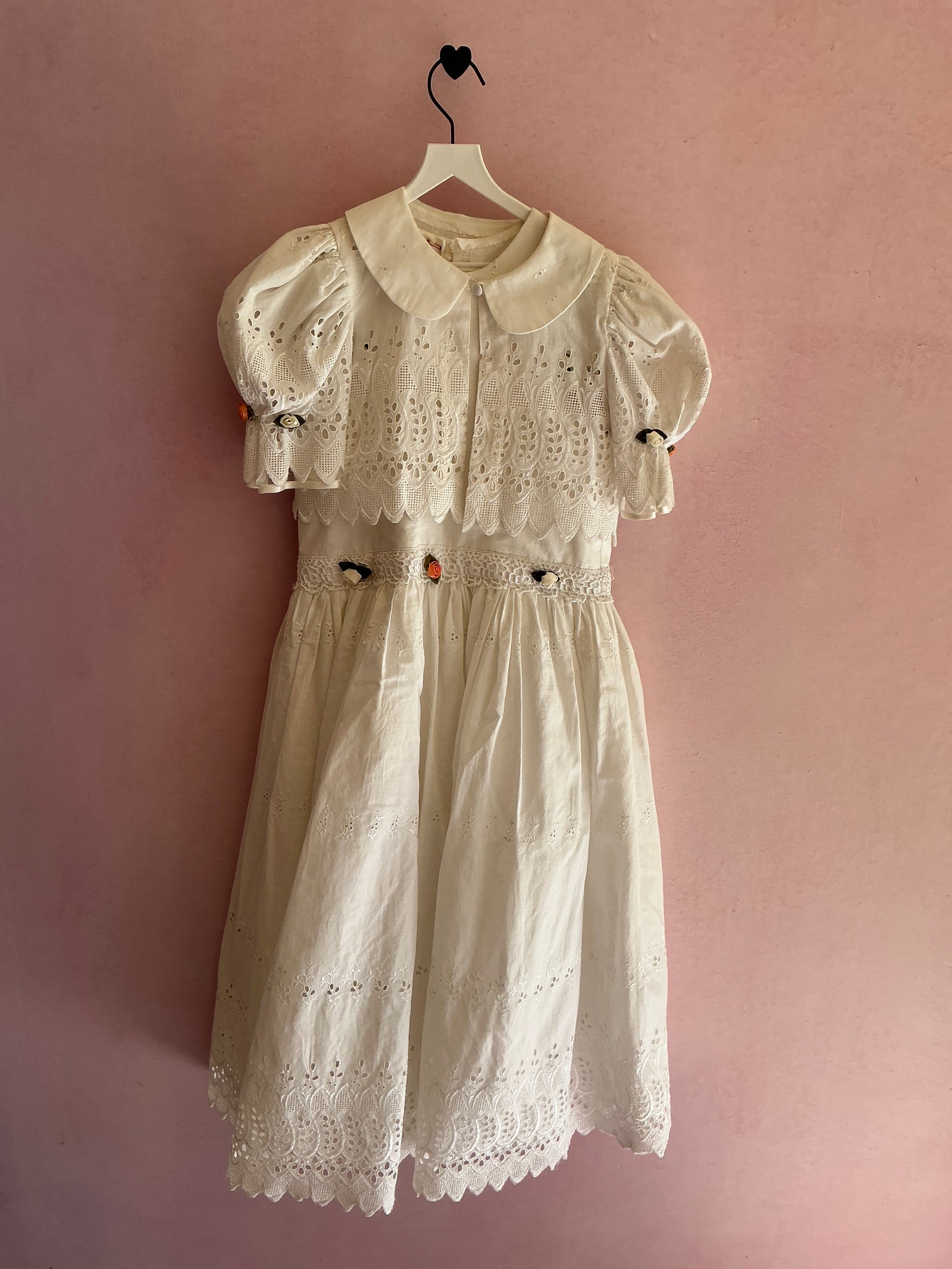 vintage Chain Stitch Rosette Dress / 8