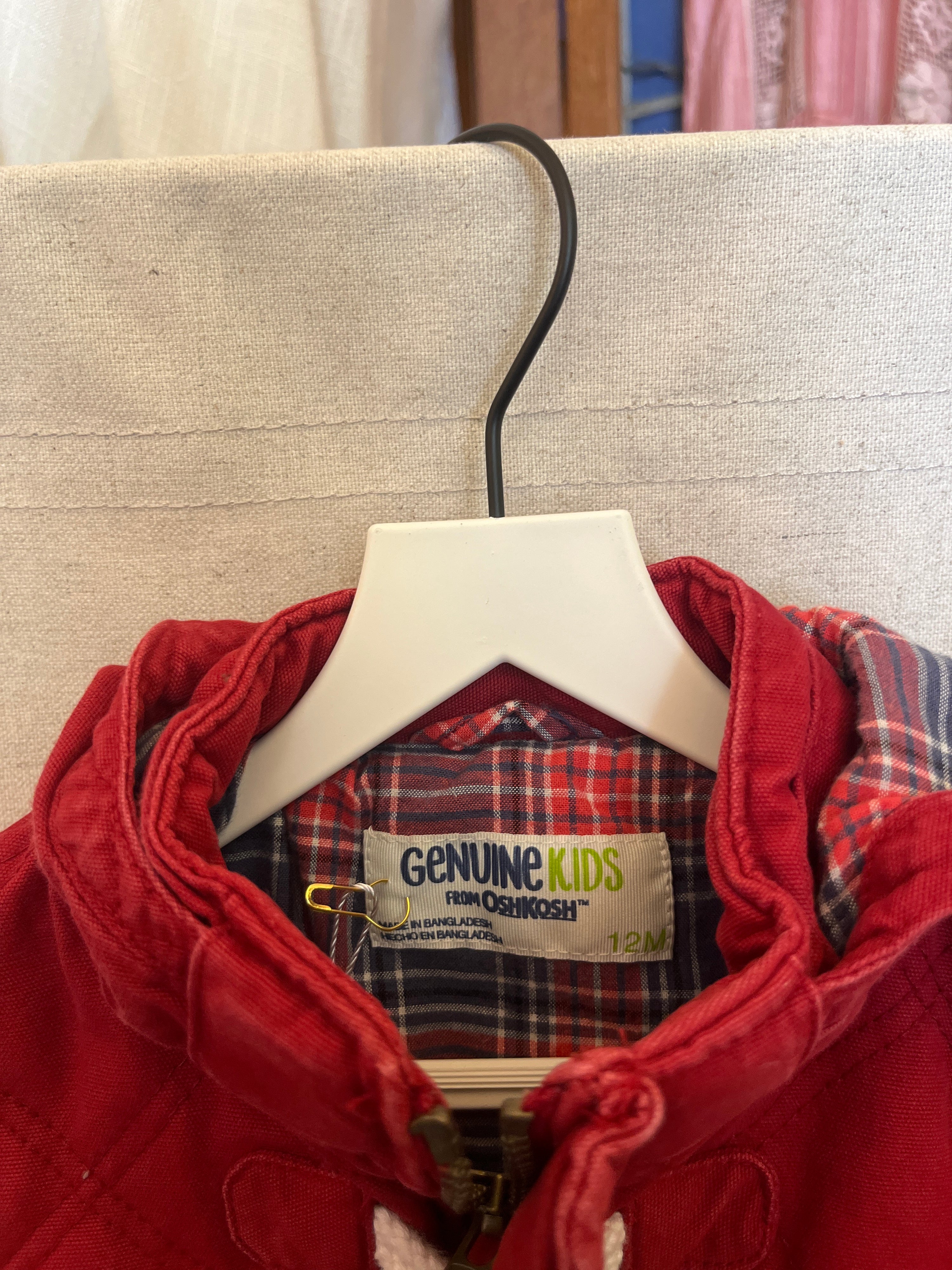 oshkosh Red Toggle Jacket / 12 months