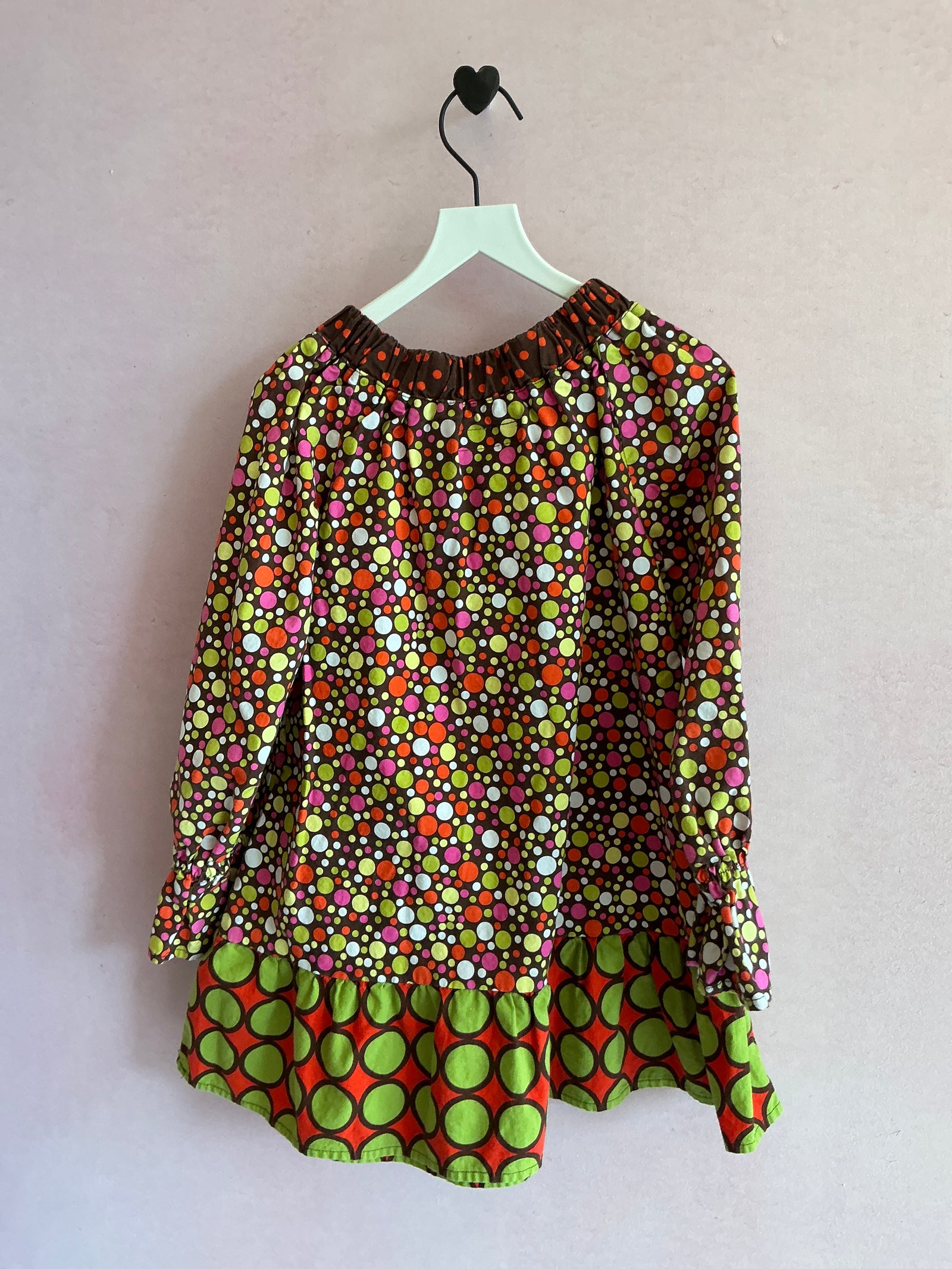 vintage 60s Mod Baxter & Beatrice Brown Bright Dot Dress / 6