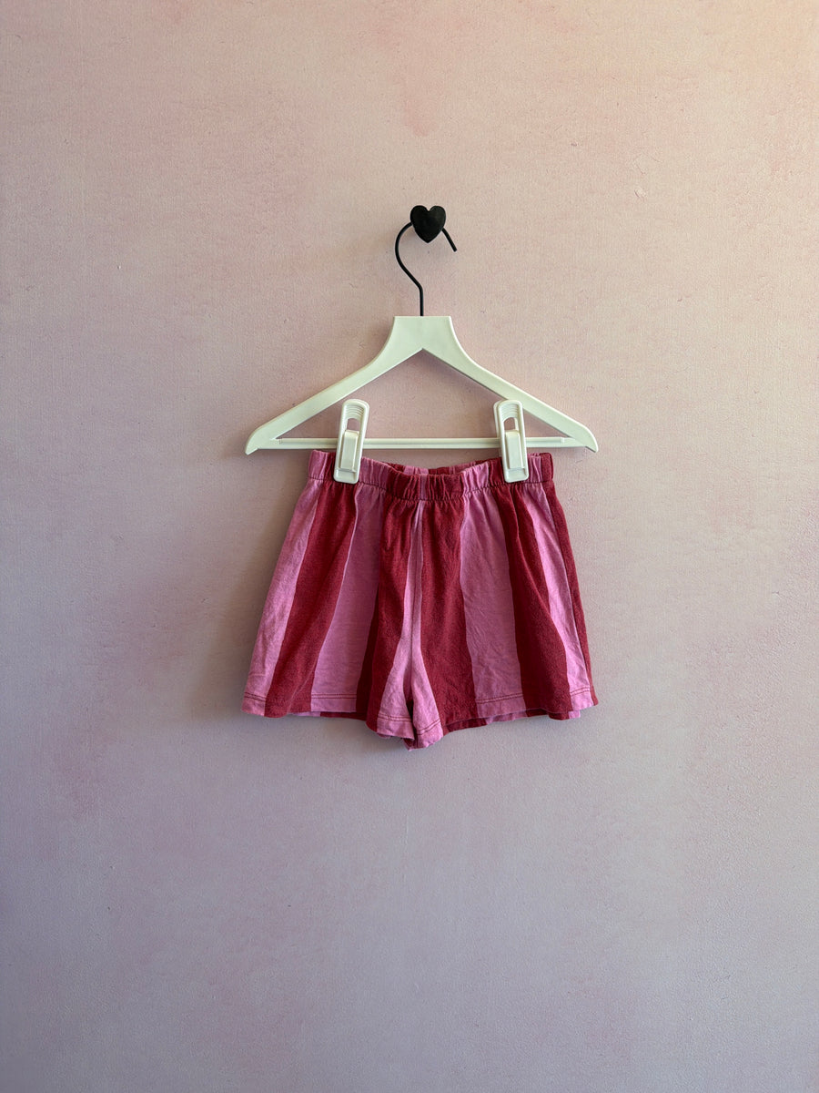Milk Teeth Pink Red Cabana Stripe Shorts / 1-2 Years