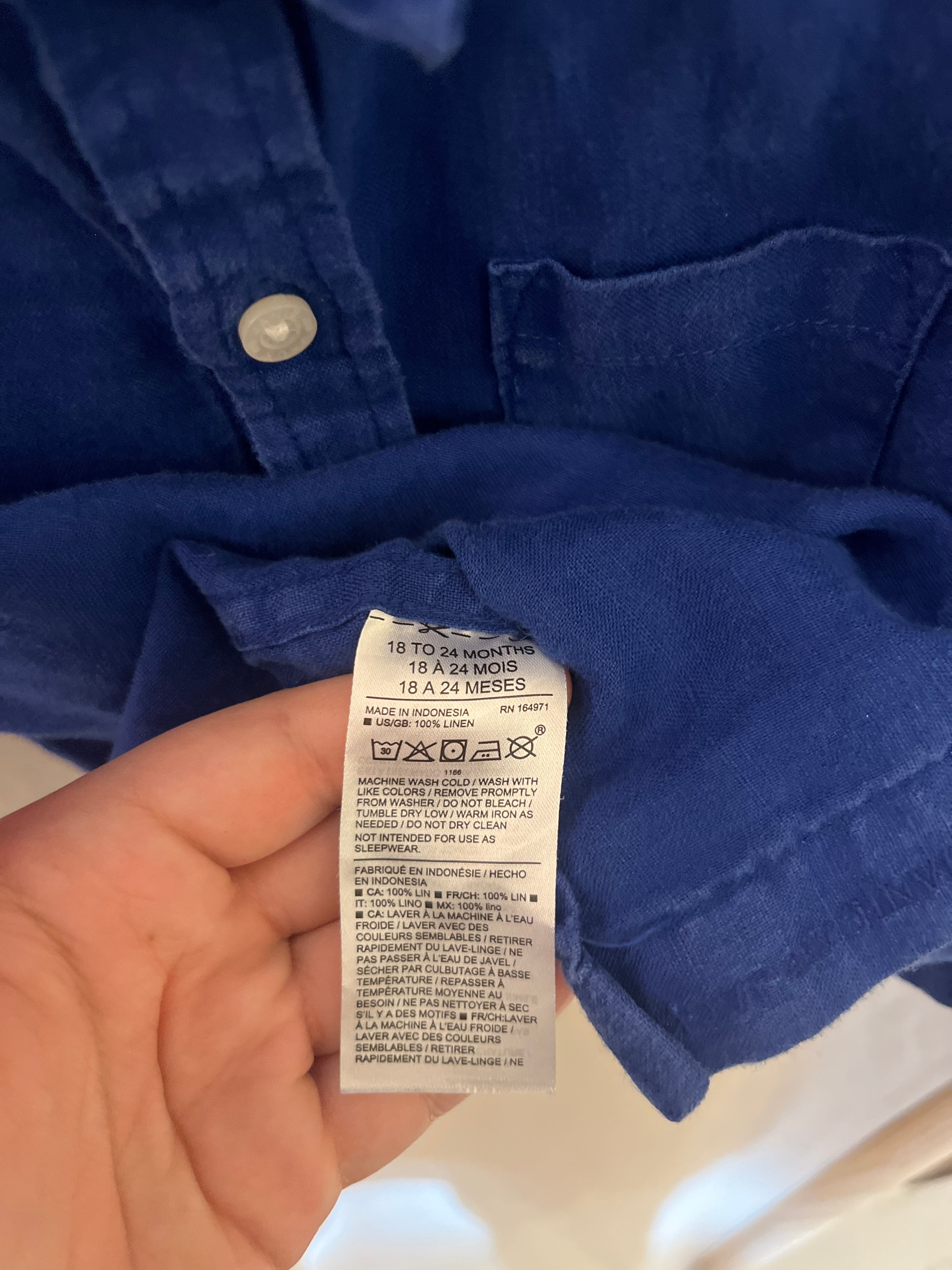 Janie and Jack Blue Shirt / 18-24 months