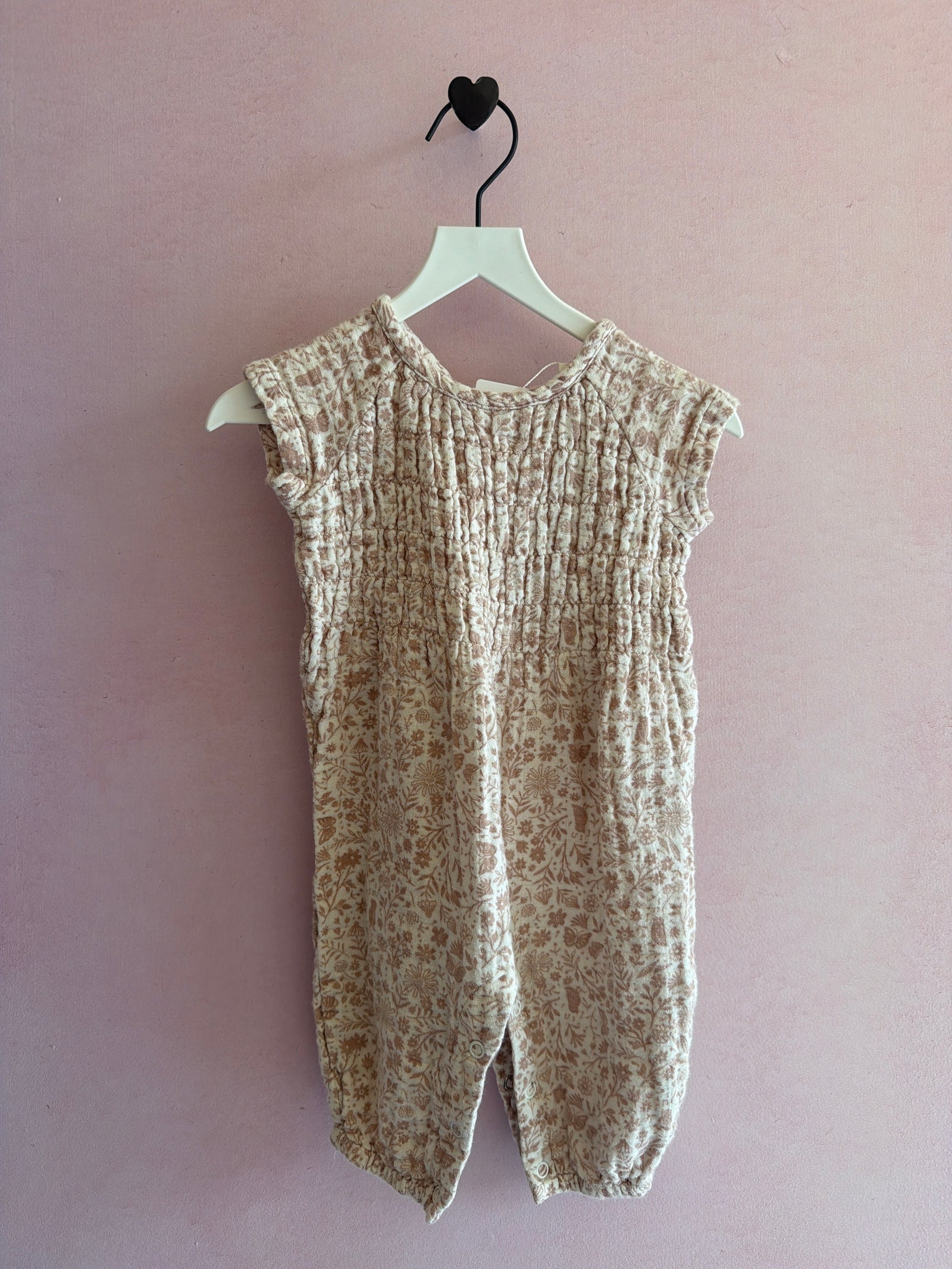 city mouse Pink Tolie Romper / 3-6 months