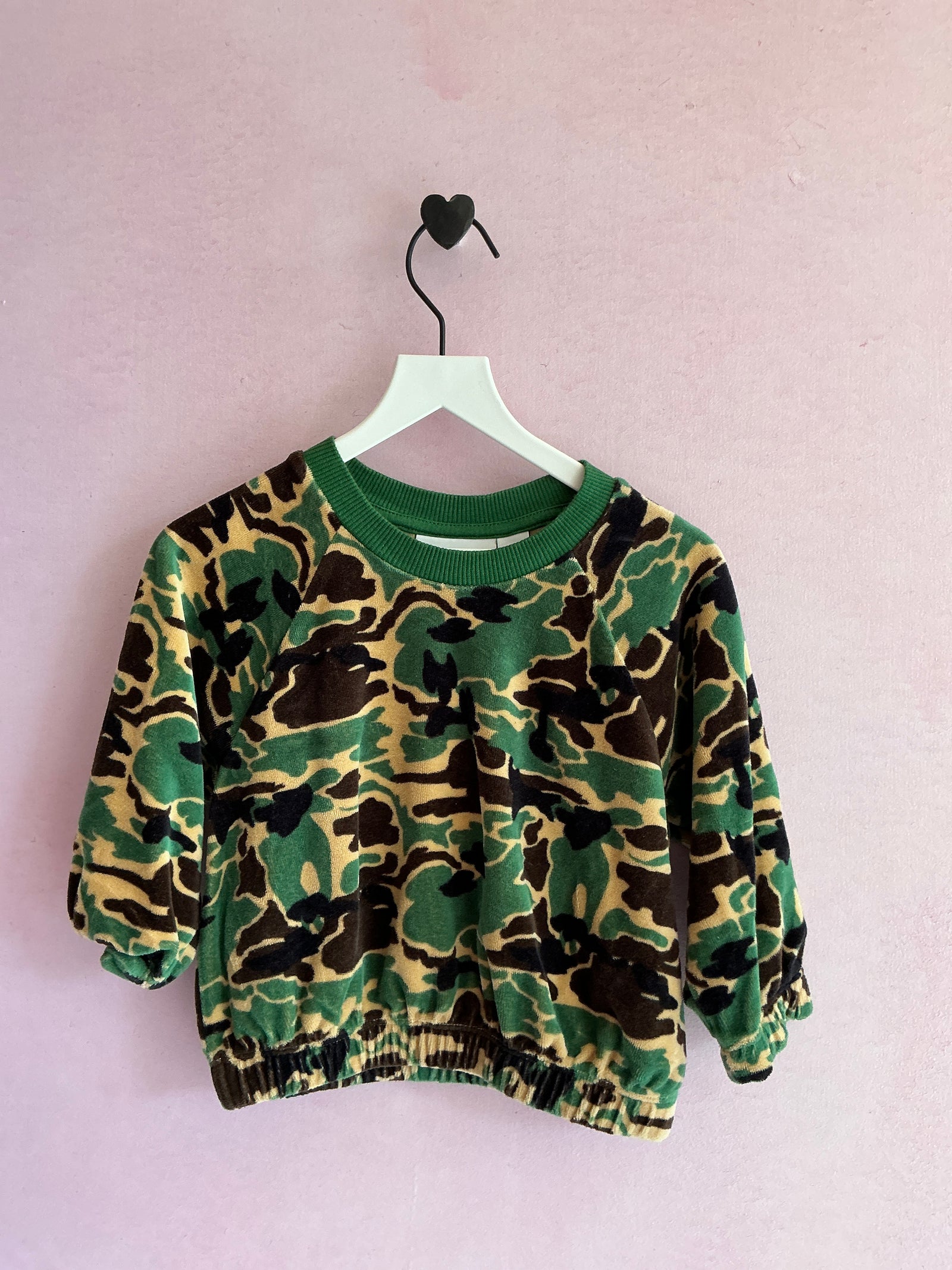 Mini Rodini Army Camo Terry Top / 9-18 months