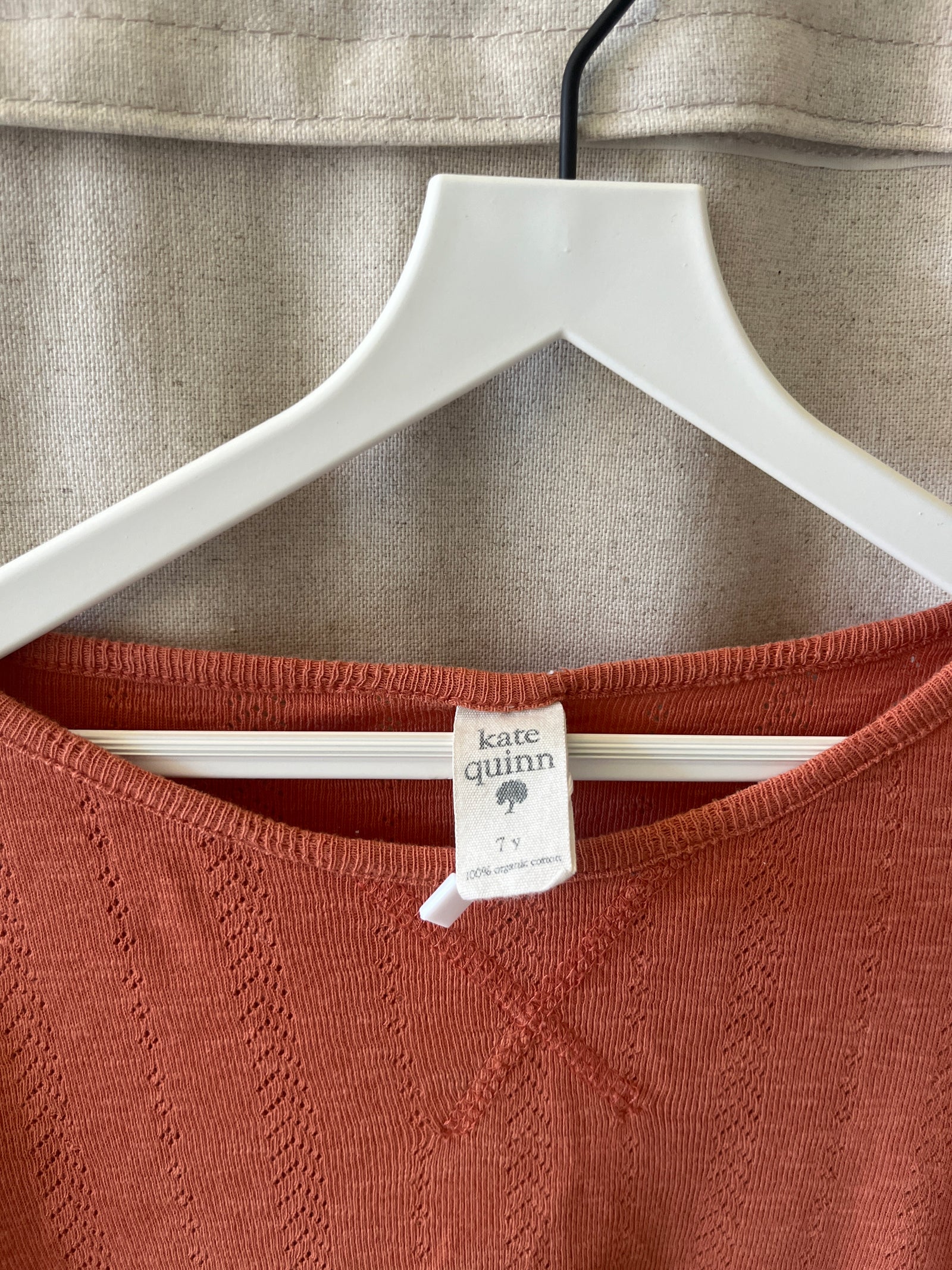 Kate Quinn Organics Peach Pointelle Top / 7