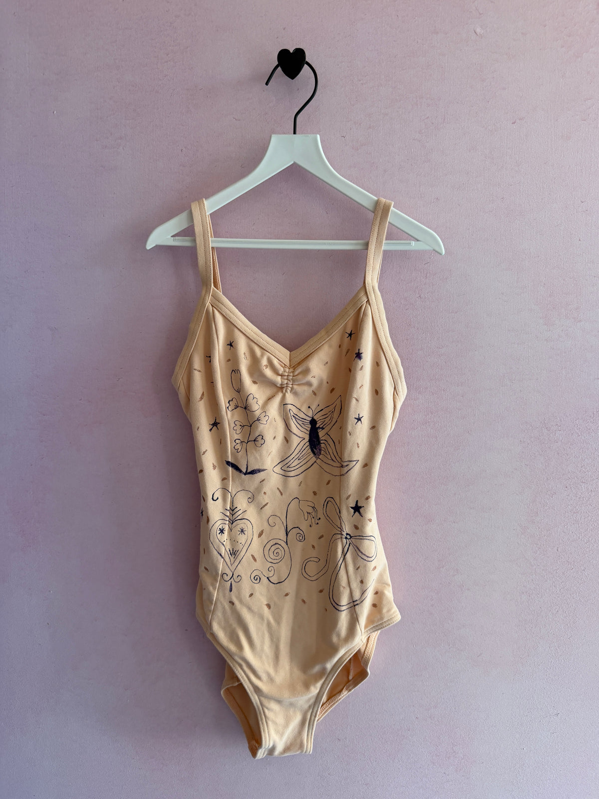 Repetto Hand-Painted Heart, Flower, Bow & Butterfly OFAK Leotard / 11-12