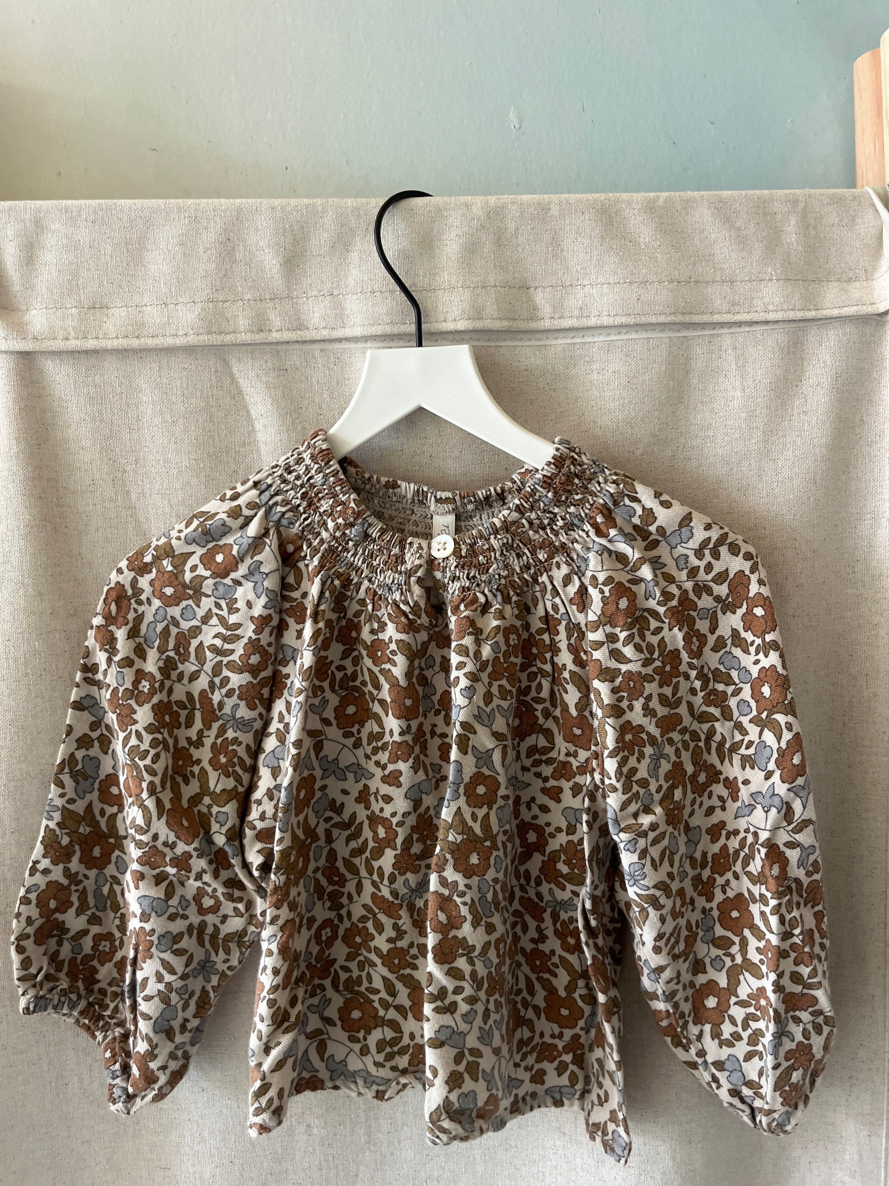 Rylee + Cru Floral Chestnut Blouse / 12-18 months