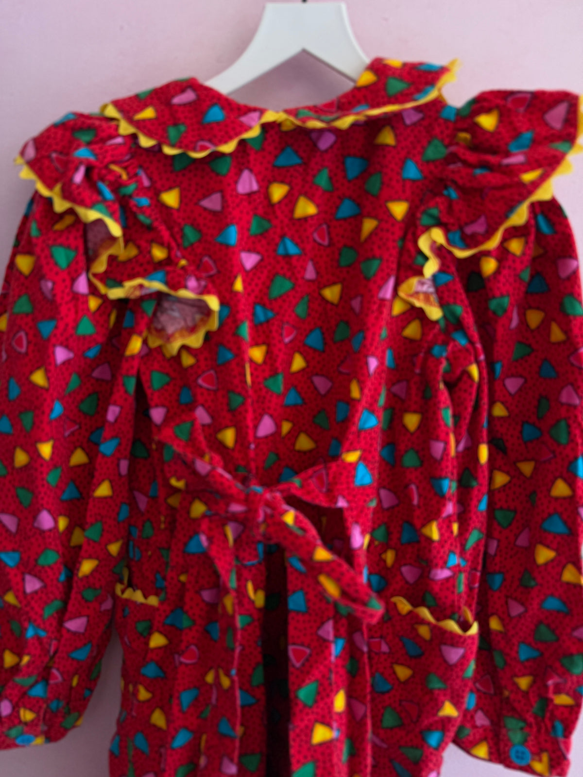 vintage cary sf confetti triangle clown jumpsuit Costume / 6-8 (rips)