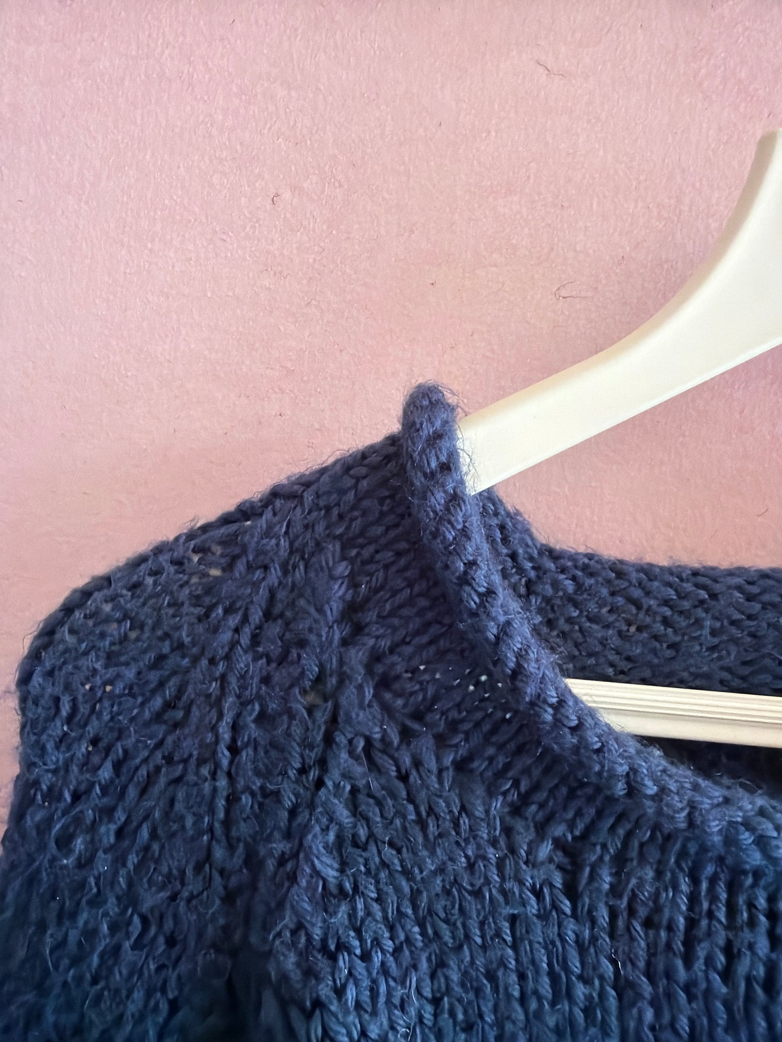 Navy roll Neck Knit super soft Sweater / 5 (angora?)