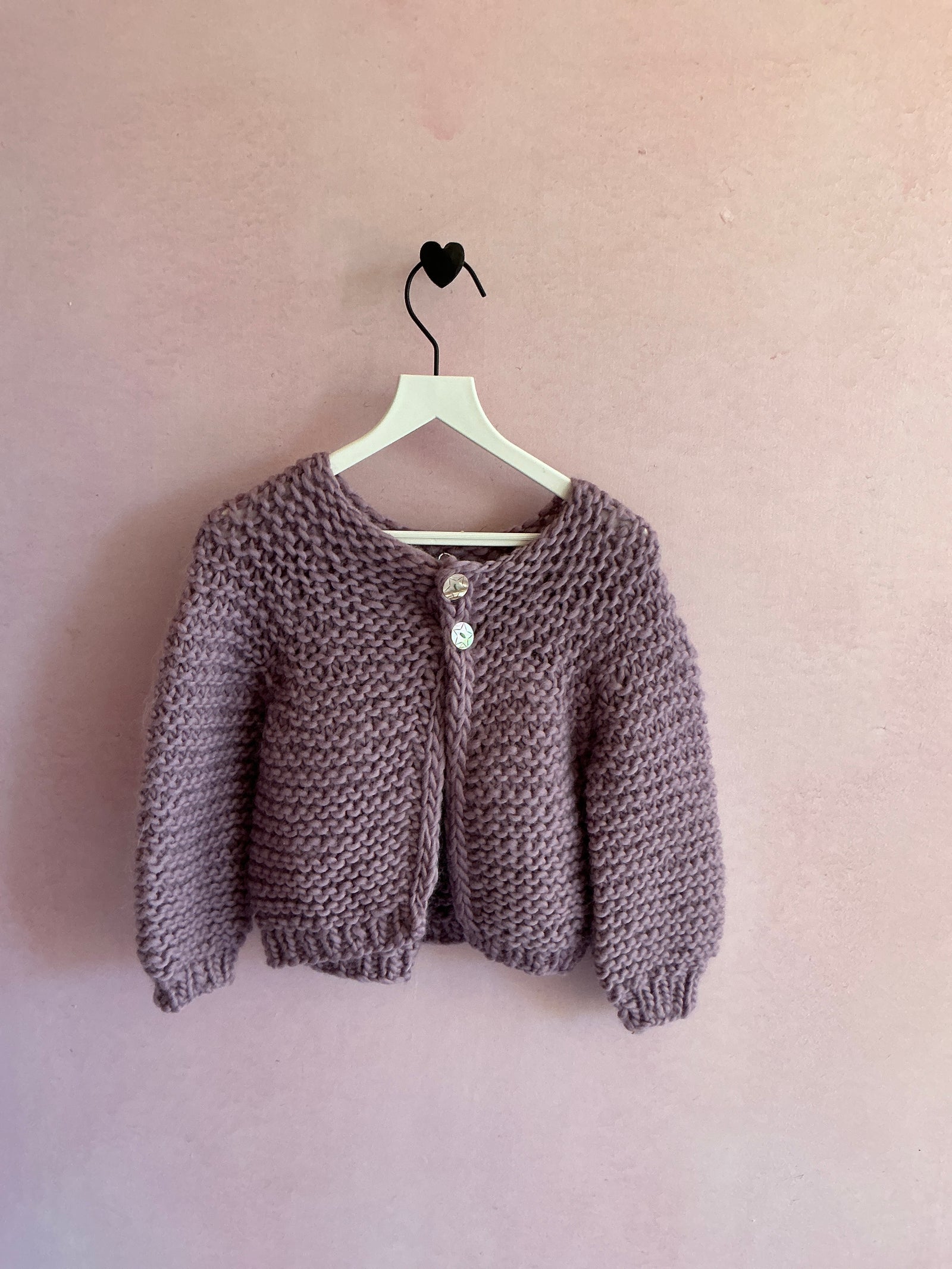 vintage Lavender Knit Star Buttons Sweater / 3