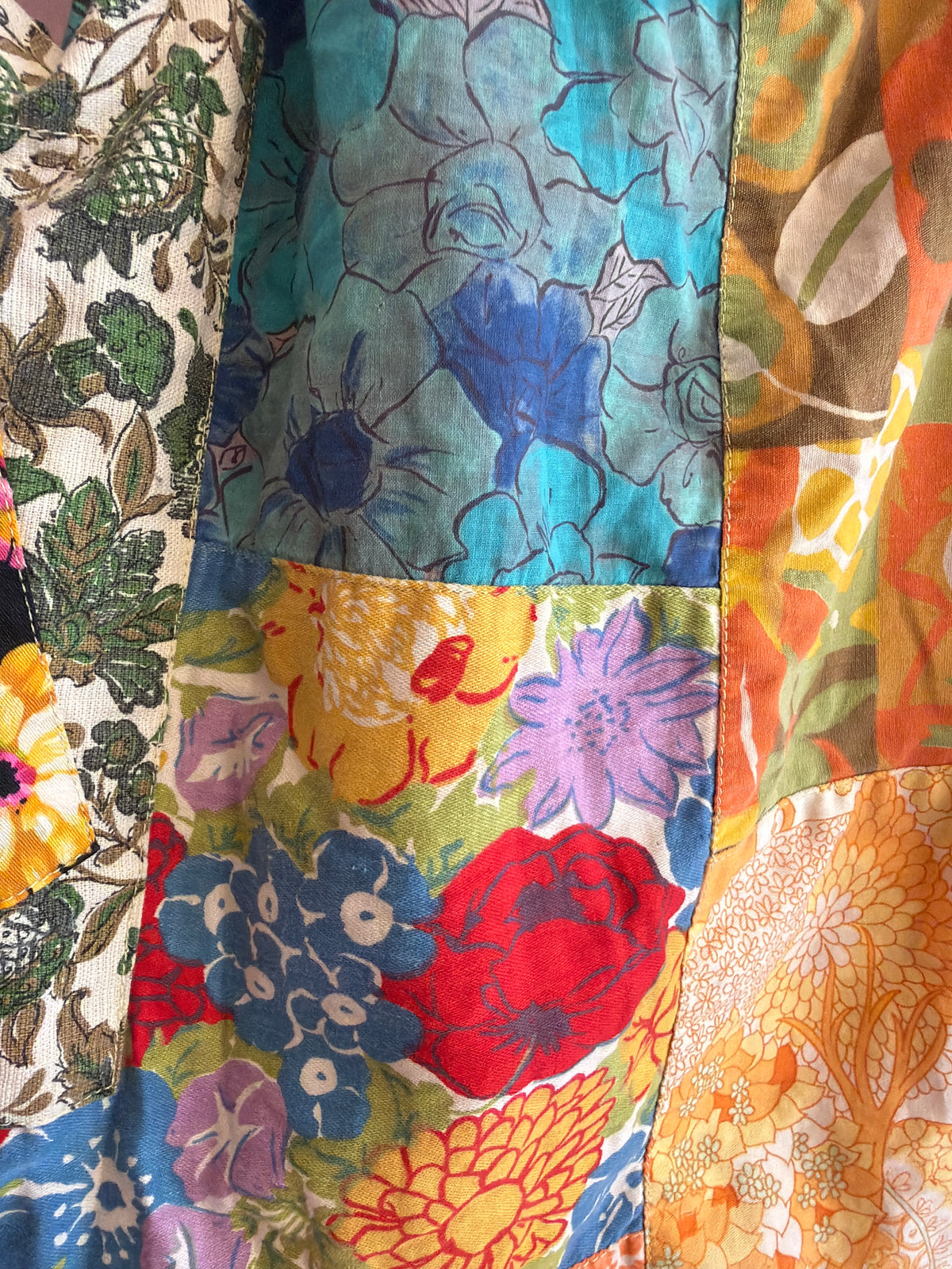 vintage 60s cotton patchwork Apron