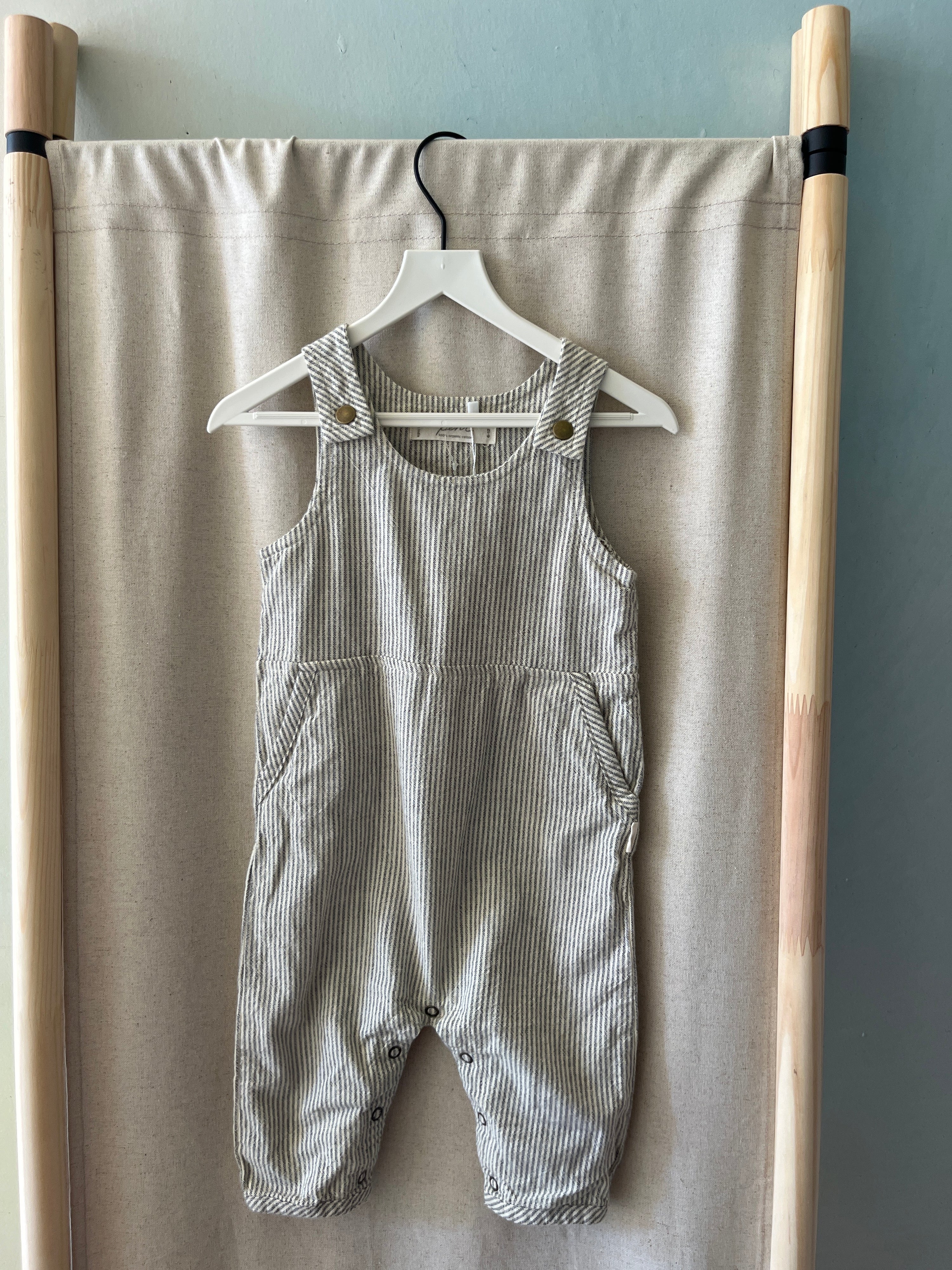 Pehr Railroad Baby Overalls / 6-12 months