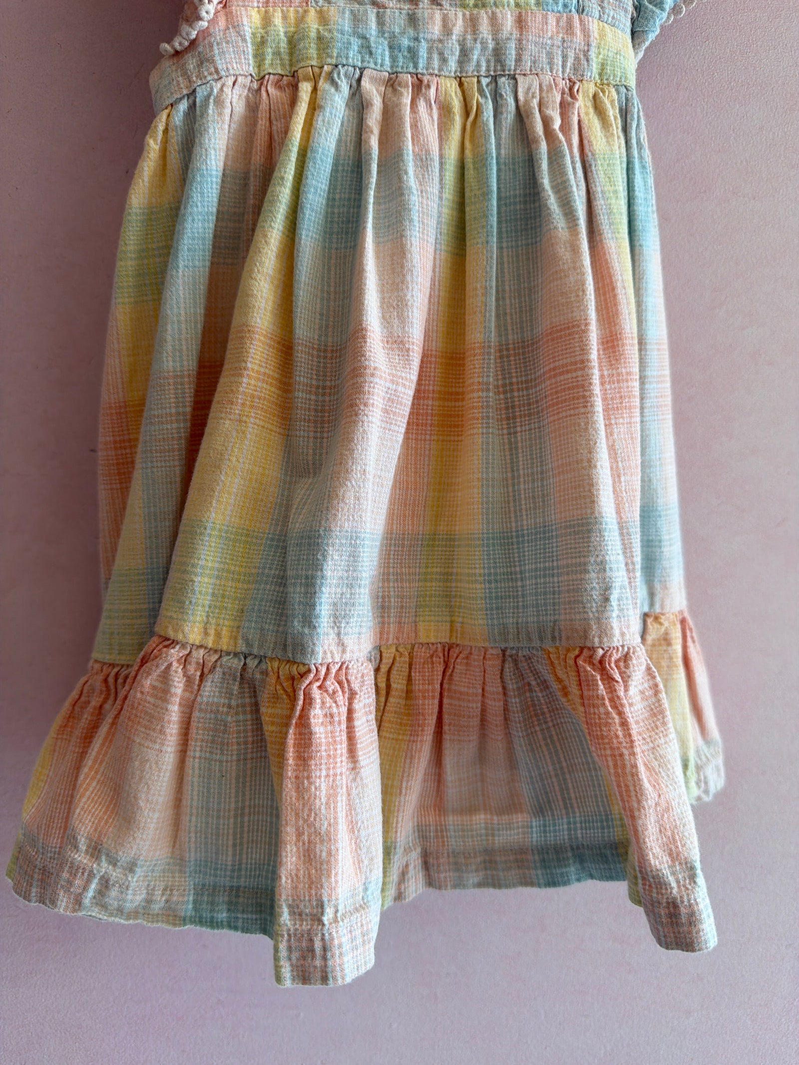 hux Pastel Pink, Blue, and Cream Pinafore Dress / 6