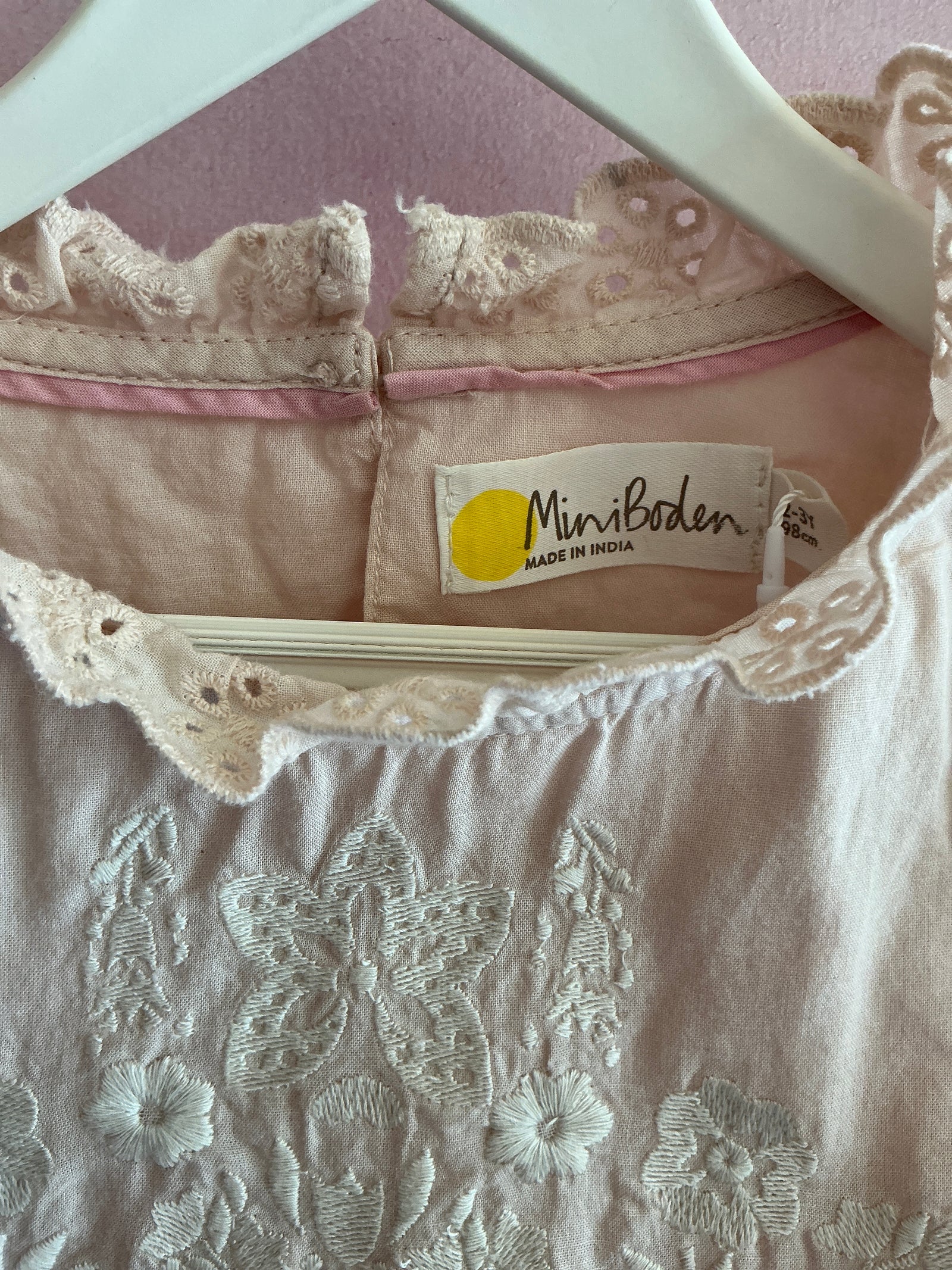 Mini Boden Light Pink Eyelet Blouse / 2-3