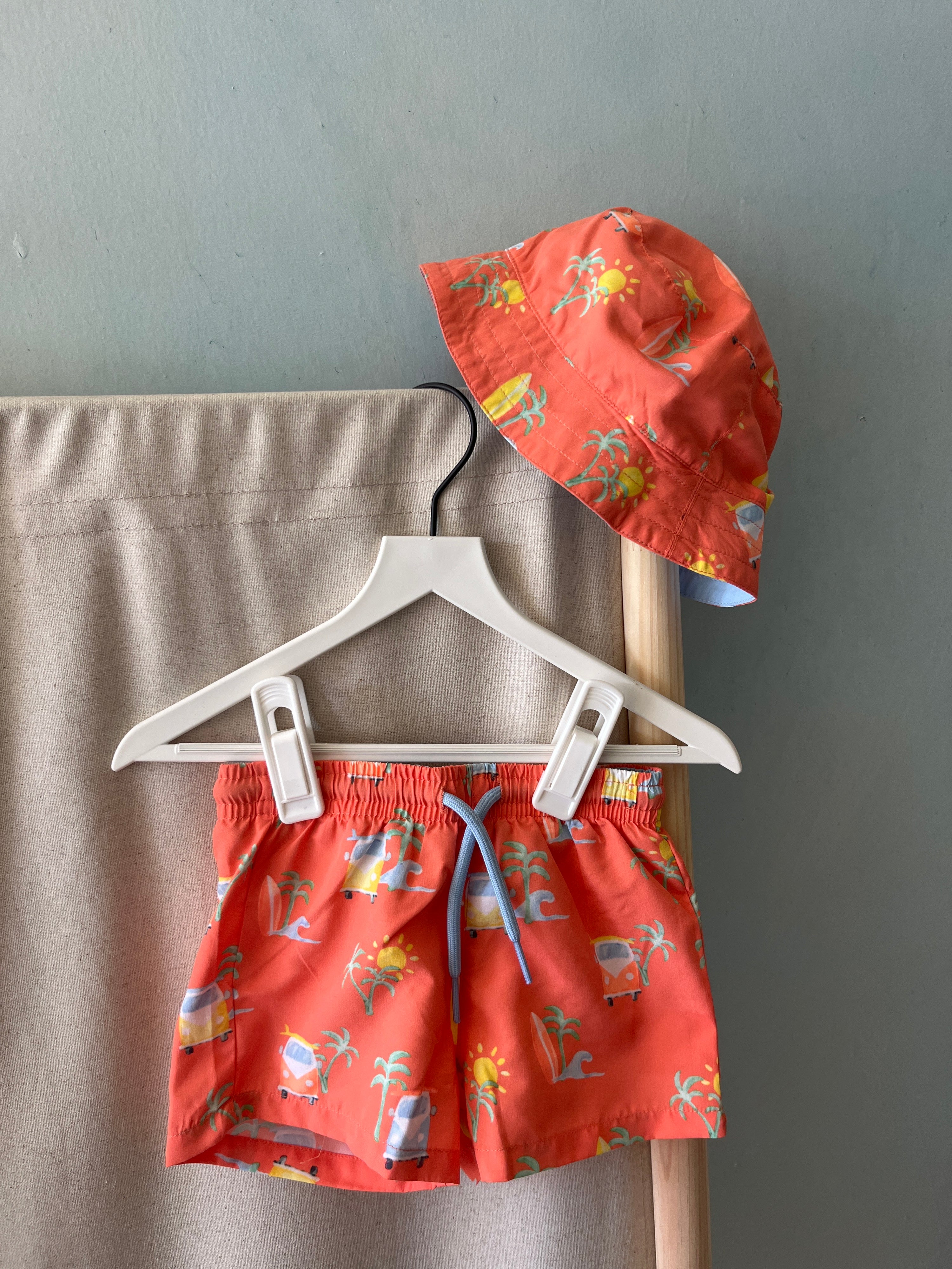 Mayoral Coral VW Camper Swimsuit + Cap / 6 months
