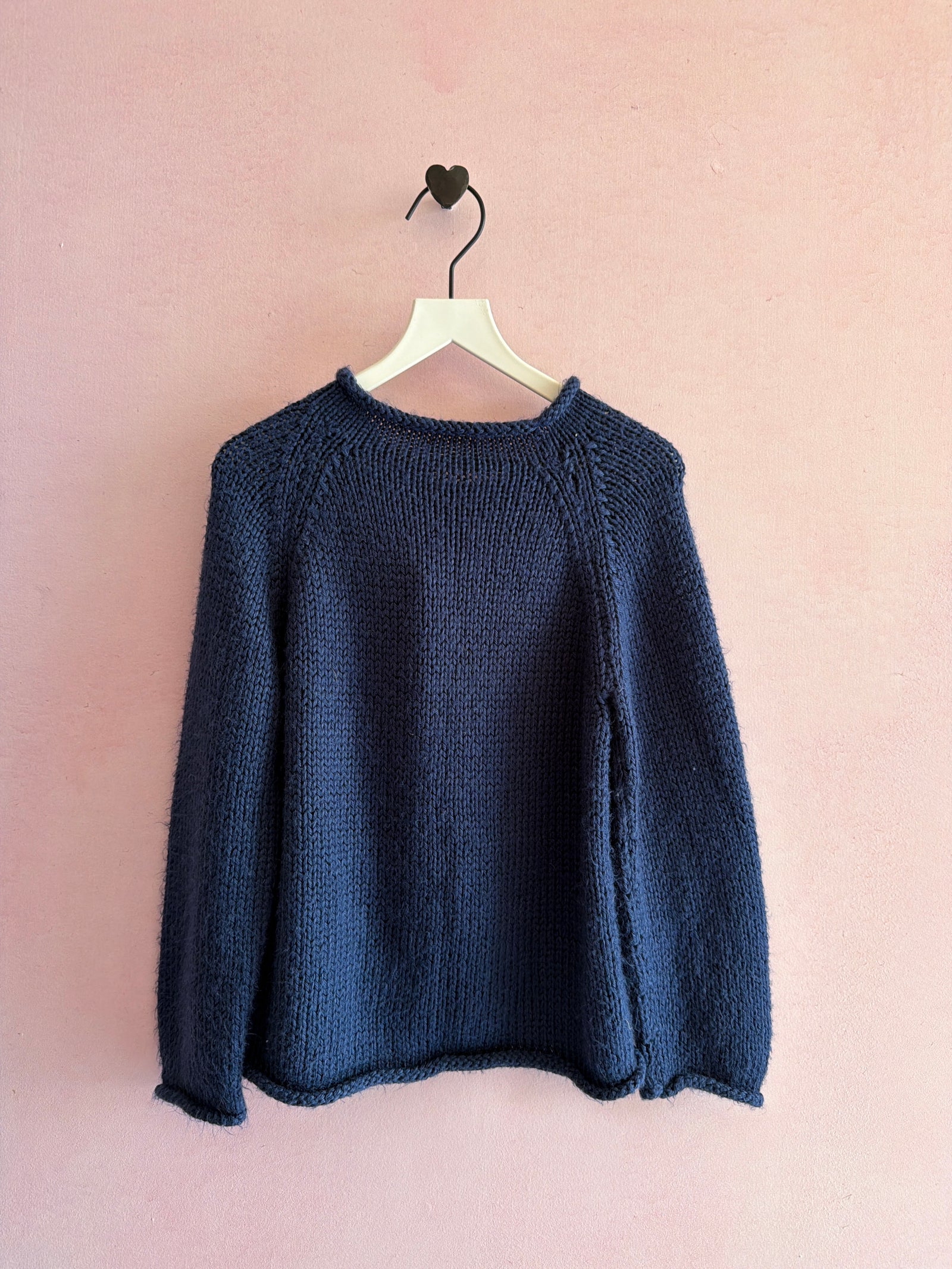 Navy roll Neck Knit super soft Sweater / 5 (angora?)