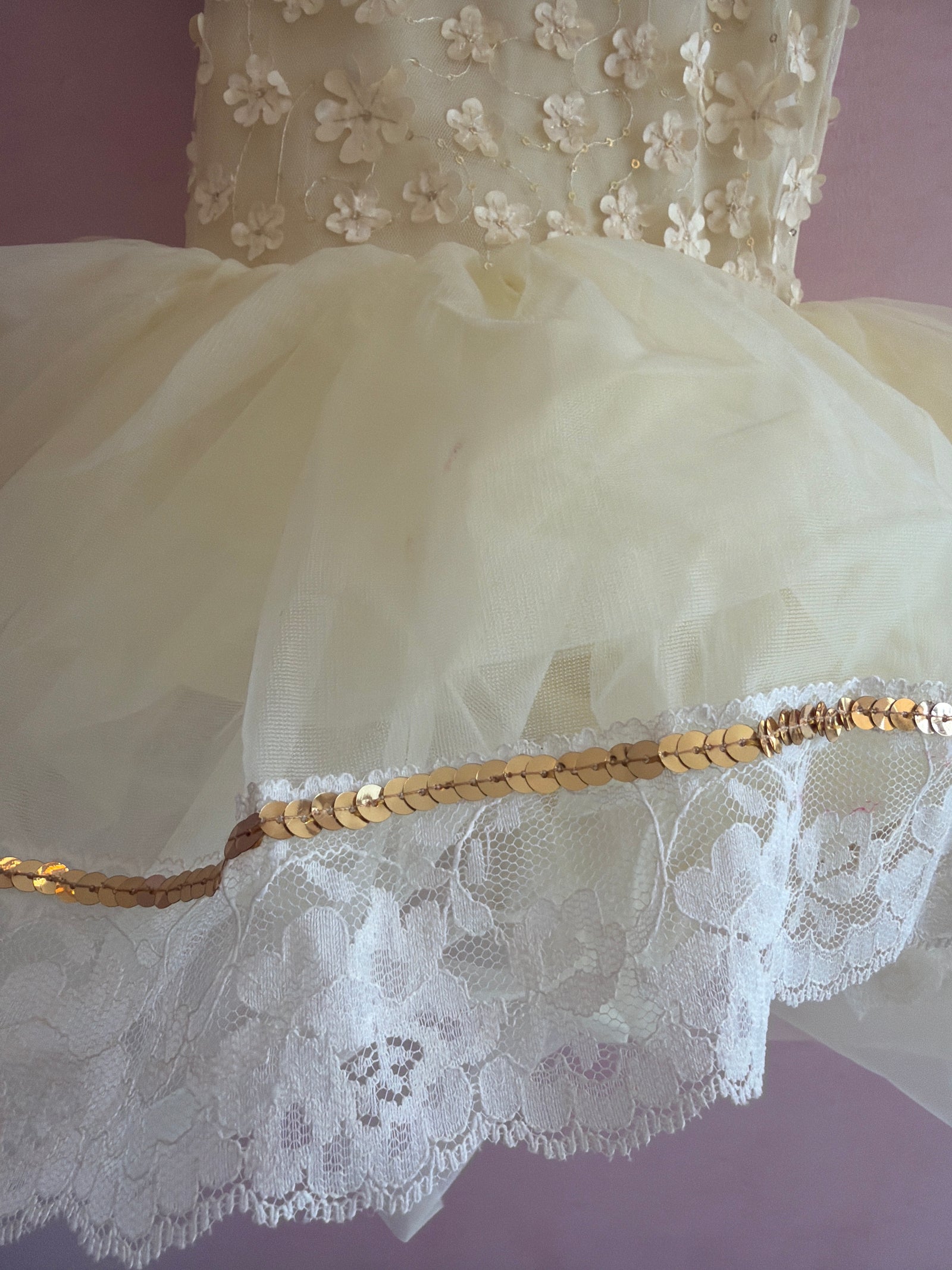 vintage 90s Curtain Call daisy Lace Tulle Ballet Tutu Costume Dress / 6-8