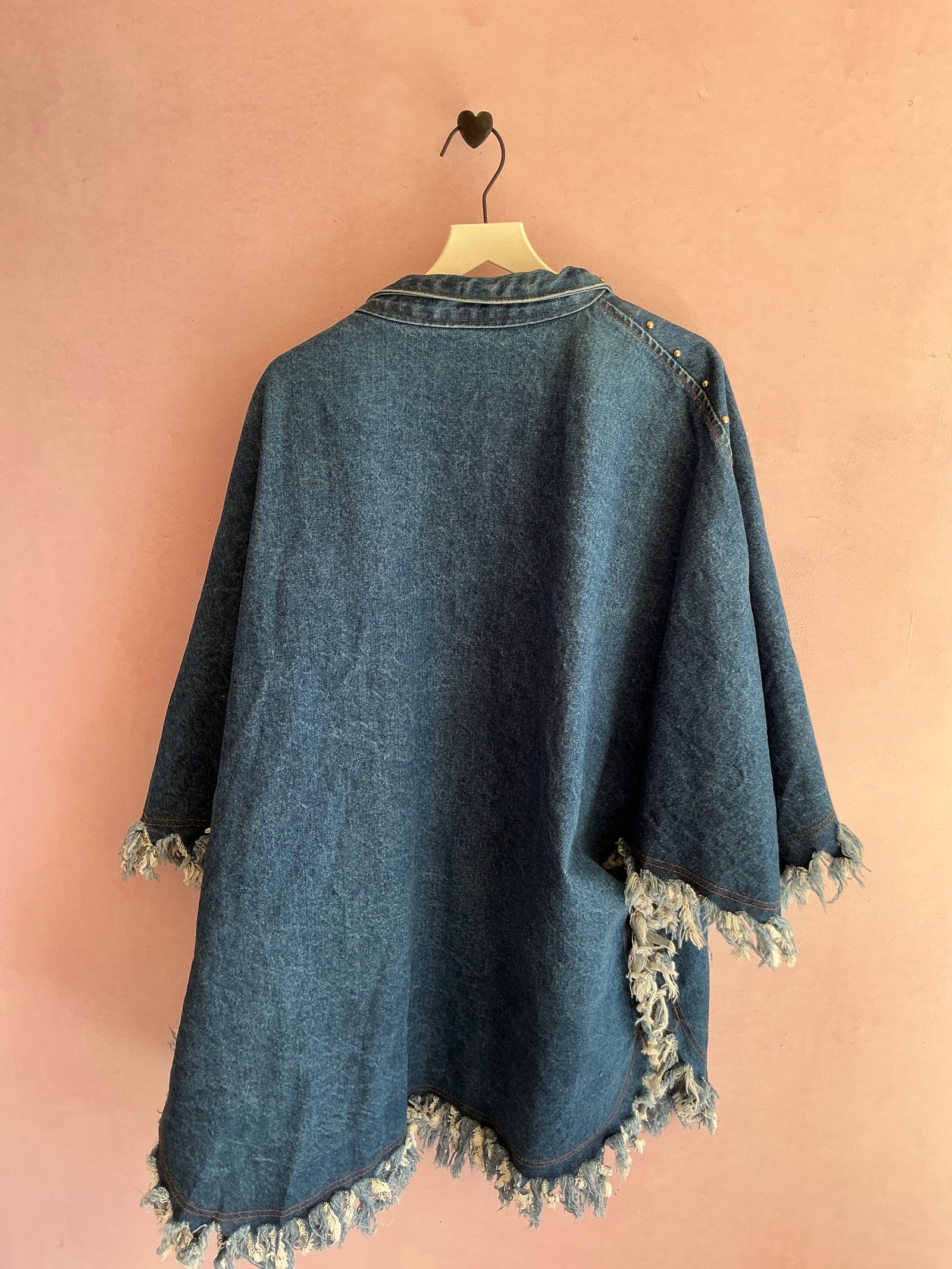 vintage rhinestone dark denim Jean Jacket / Women's Medium