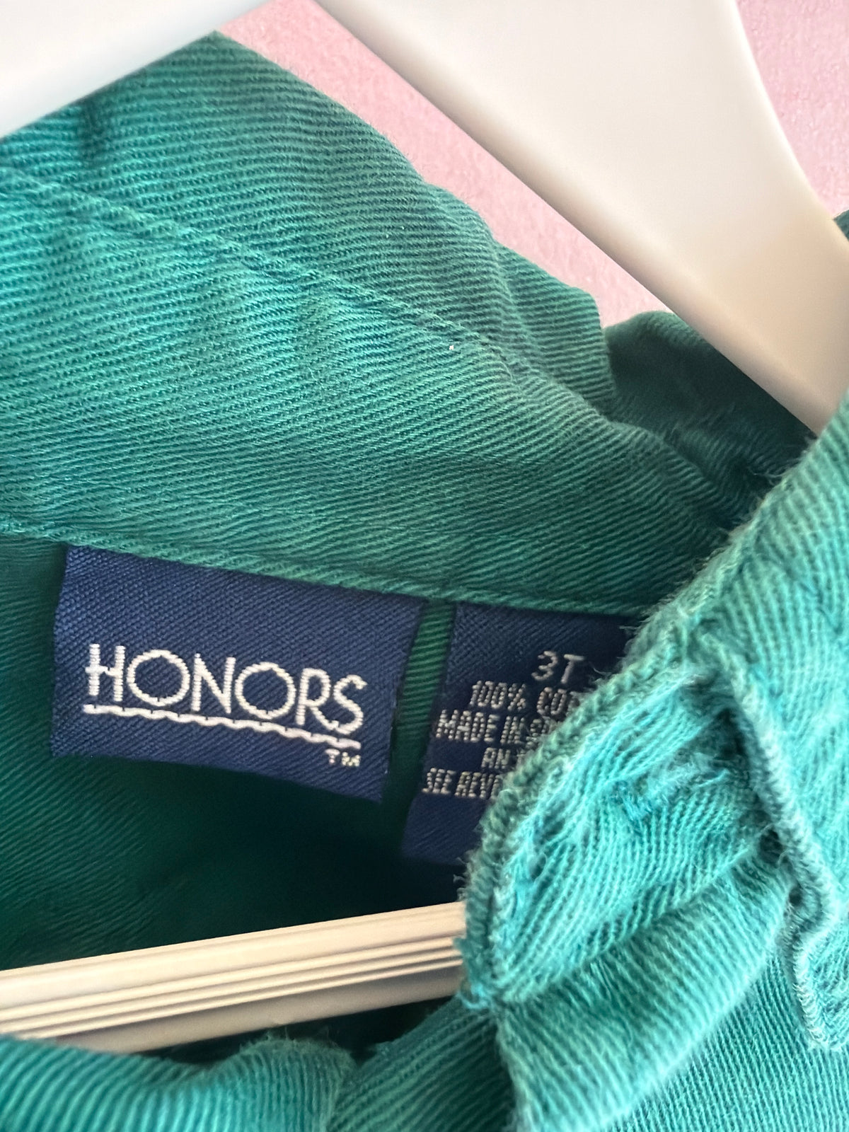 vintage Teal Button Down Long Sleeve Shirt / 3T