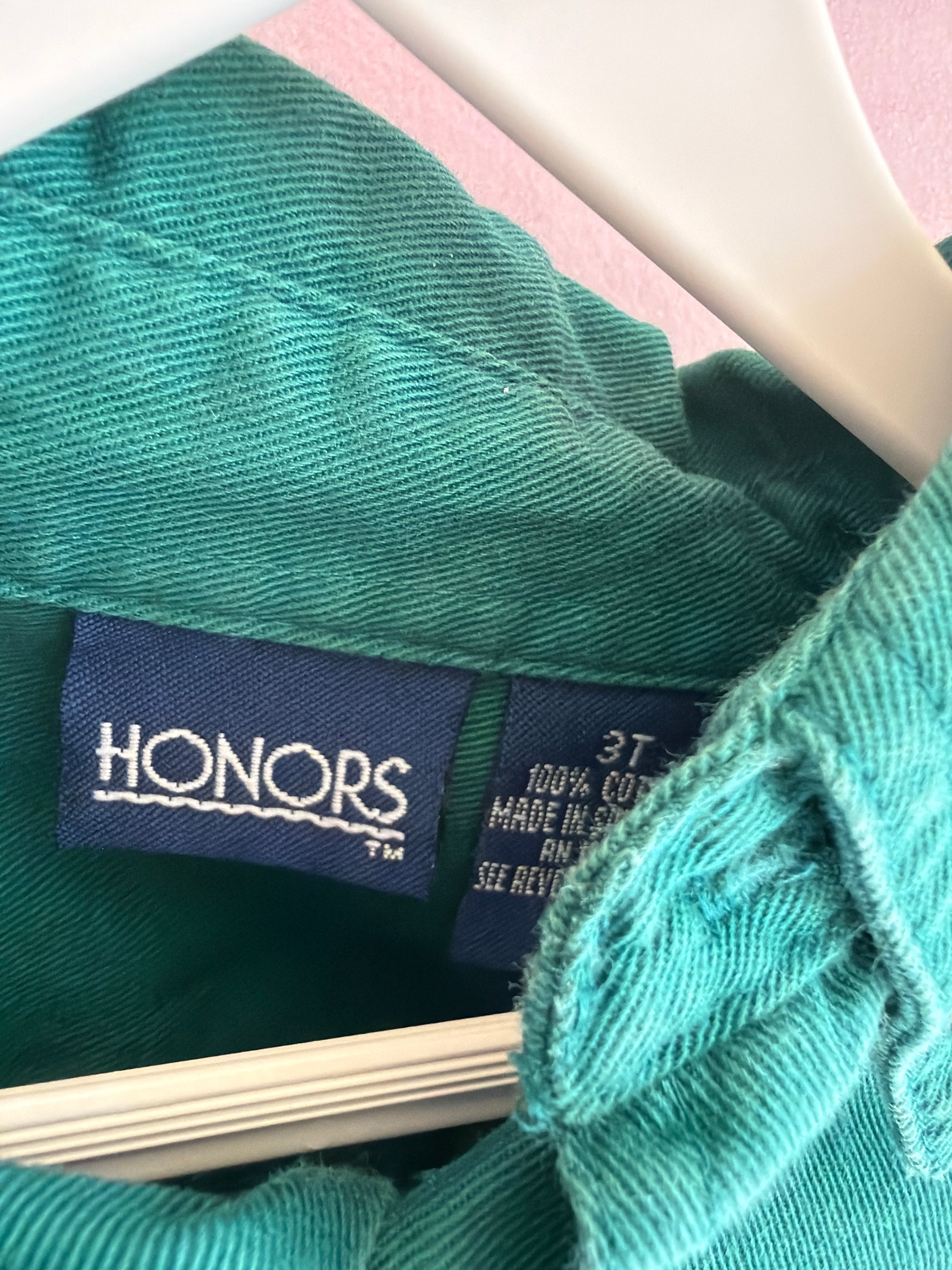 vintage Teal Button Down Long Sleeve Shirt / 3T