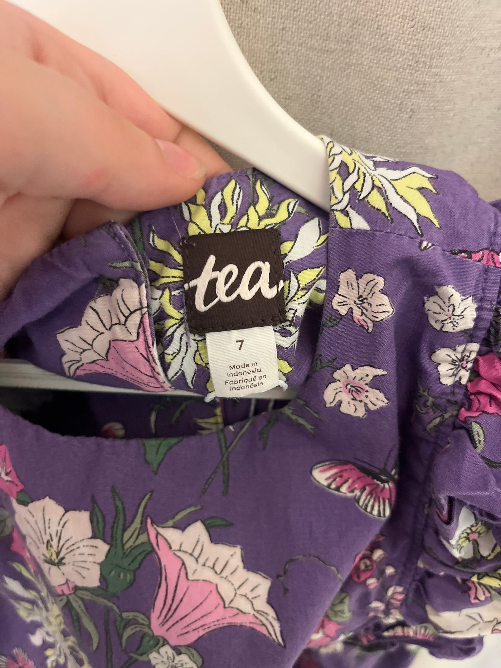 tea Purple with floral print Blouse / 7