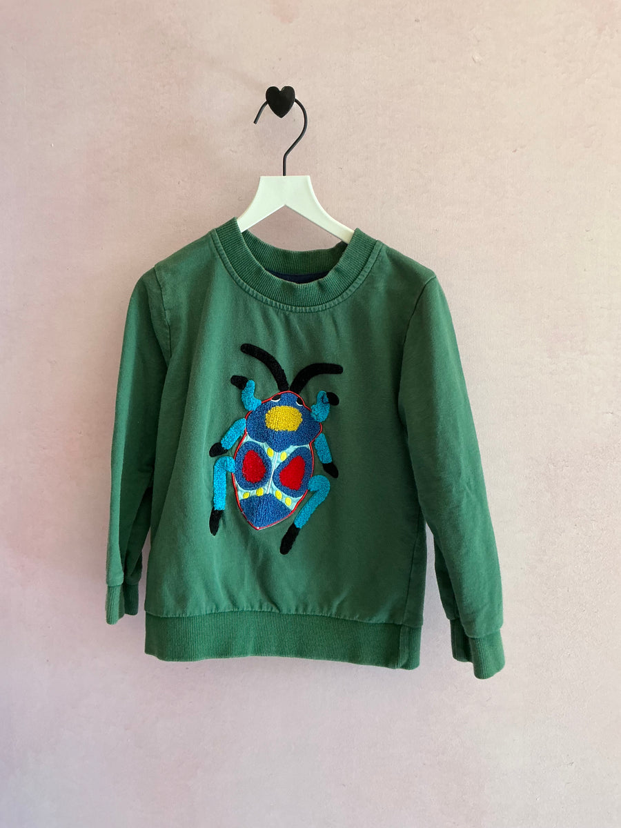 Beetle Applique Cotton Sweatshirt / 4-5