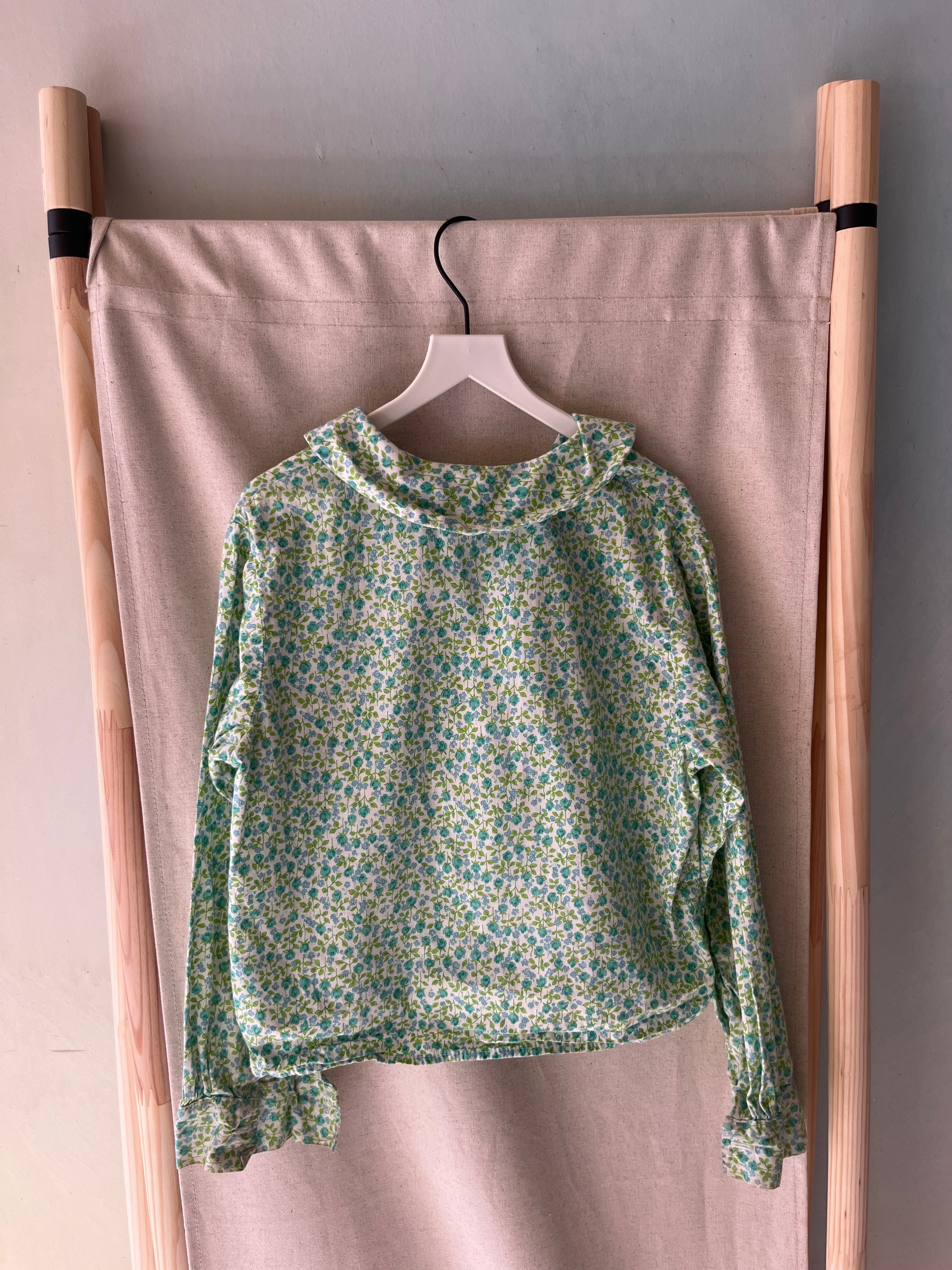 vintage Cinderella Floral Mint Blouse / 7-8 Years