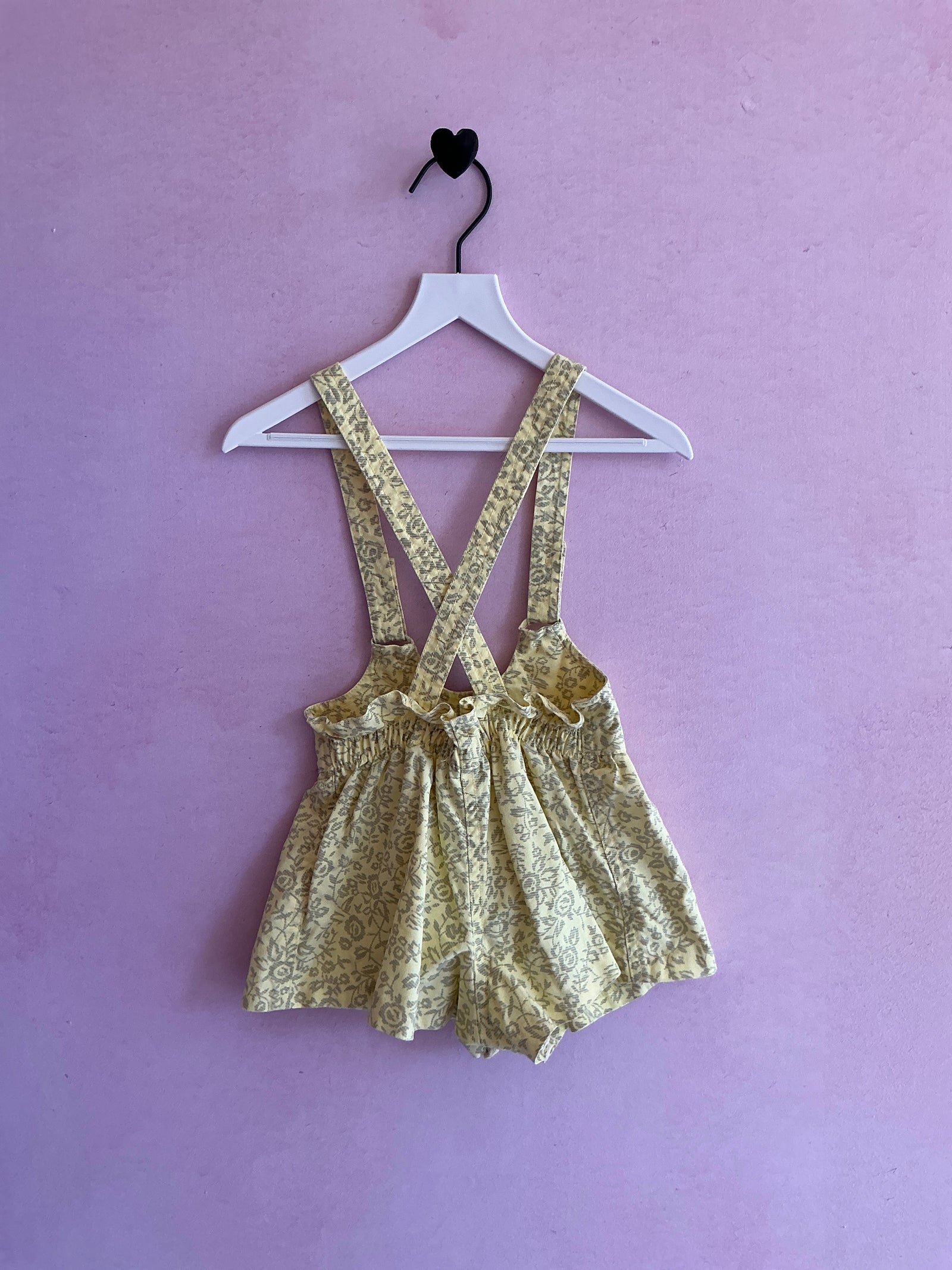 vintage Lacoste Yellow Floral Romper / 12 months