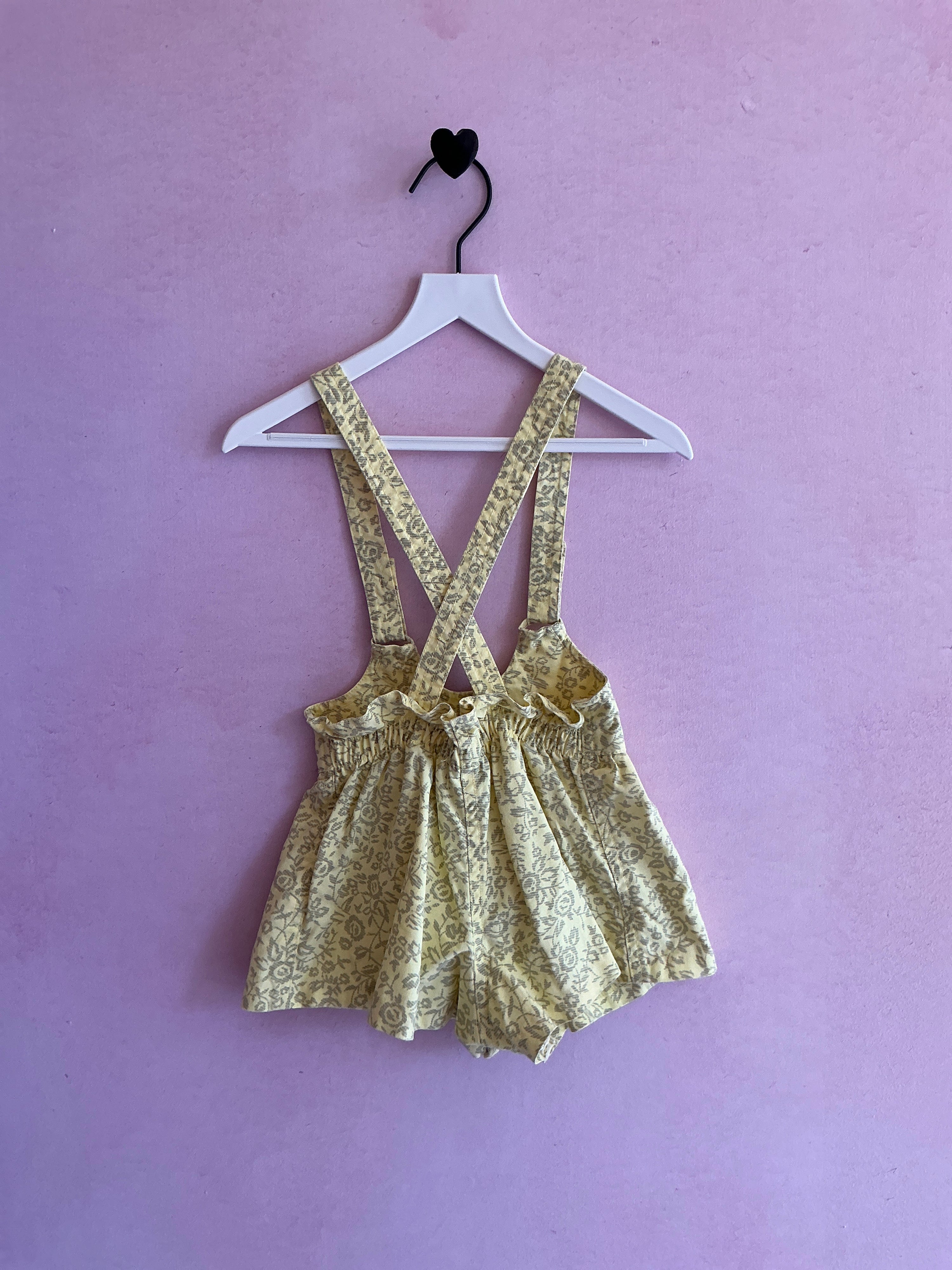 vintage Lacoste Yellow Floral Romper / 12 months
