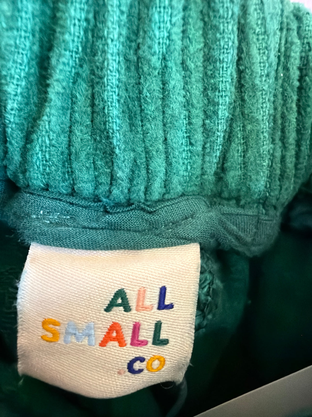 All Small Co. Green Corduroy Wide Leg Pants / 12 months