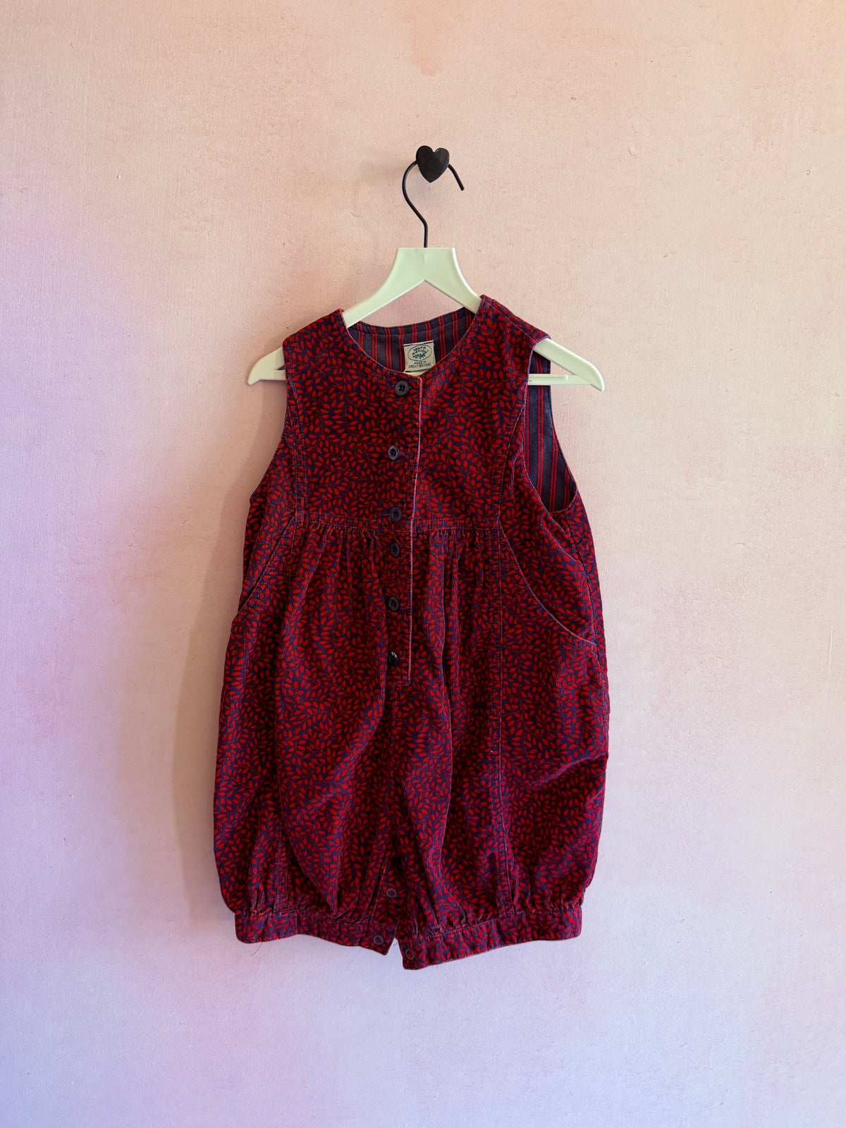 Vintage Laura Ashley Red Vines Bubble Romper / 18-24 months