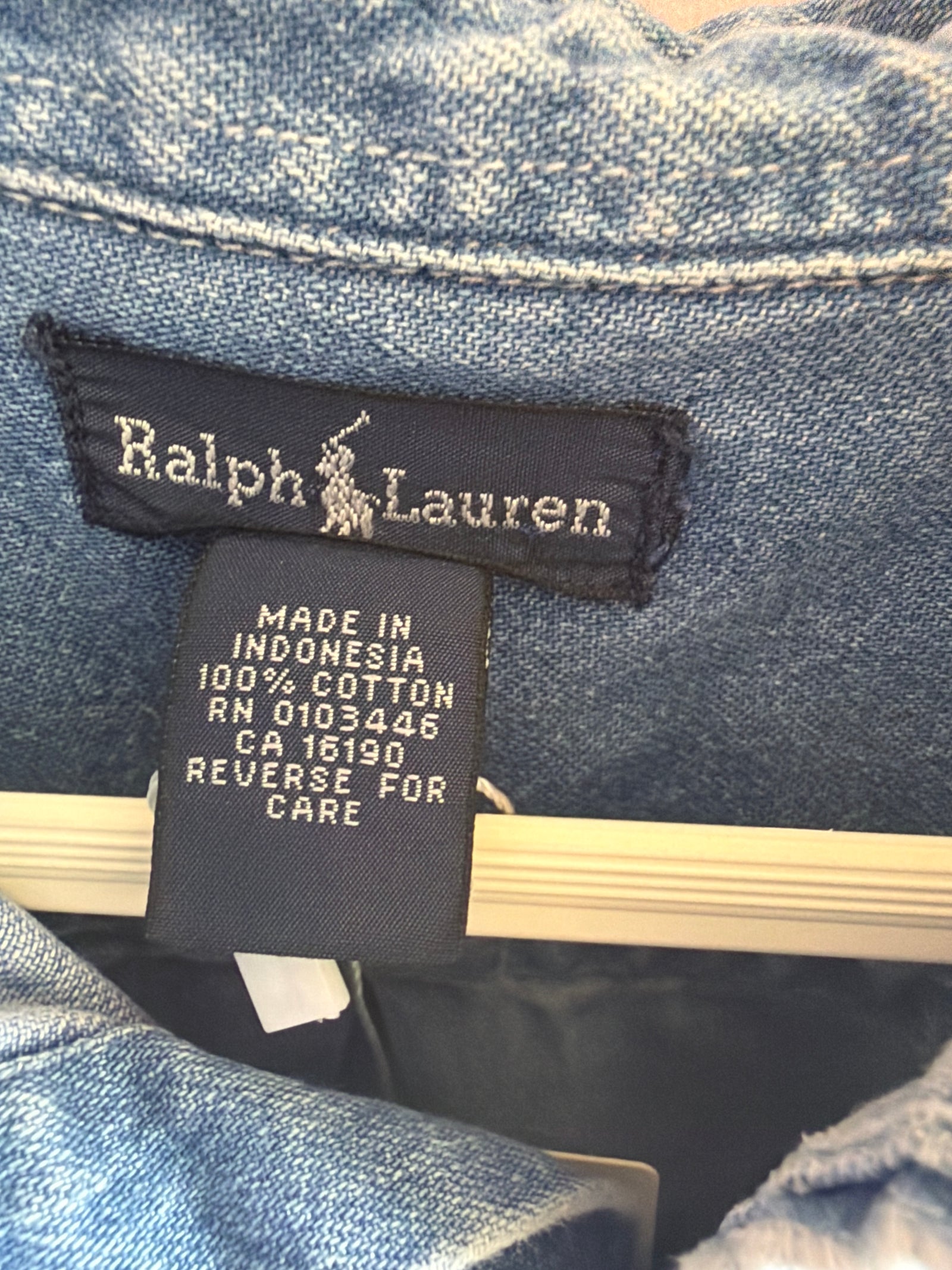 vintage 90s Ralph Lauren Chambray Shirt / Men's