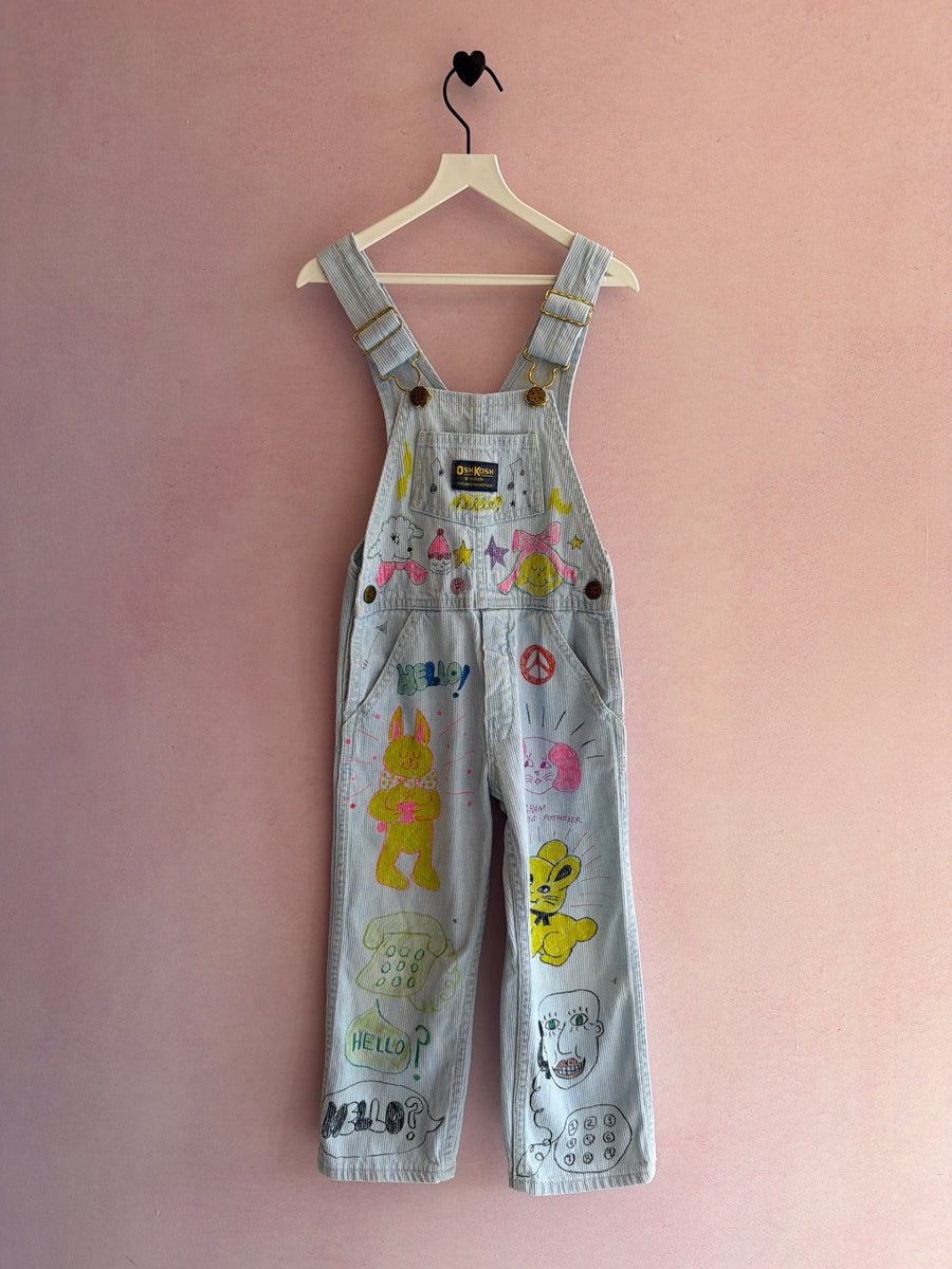 vintage OshKosh "Senior Cords" Style OFAK Small Talk Overalls